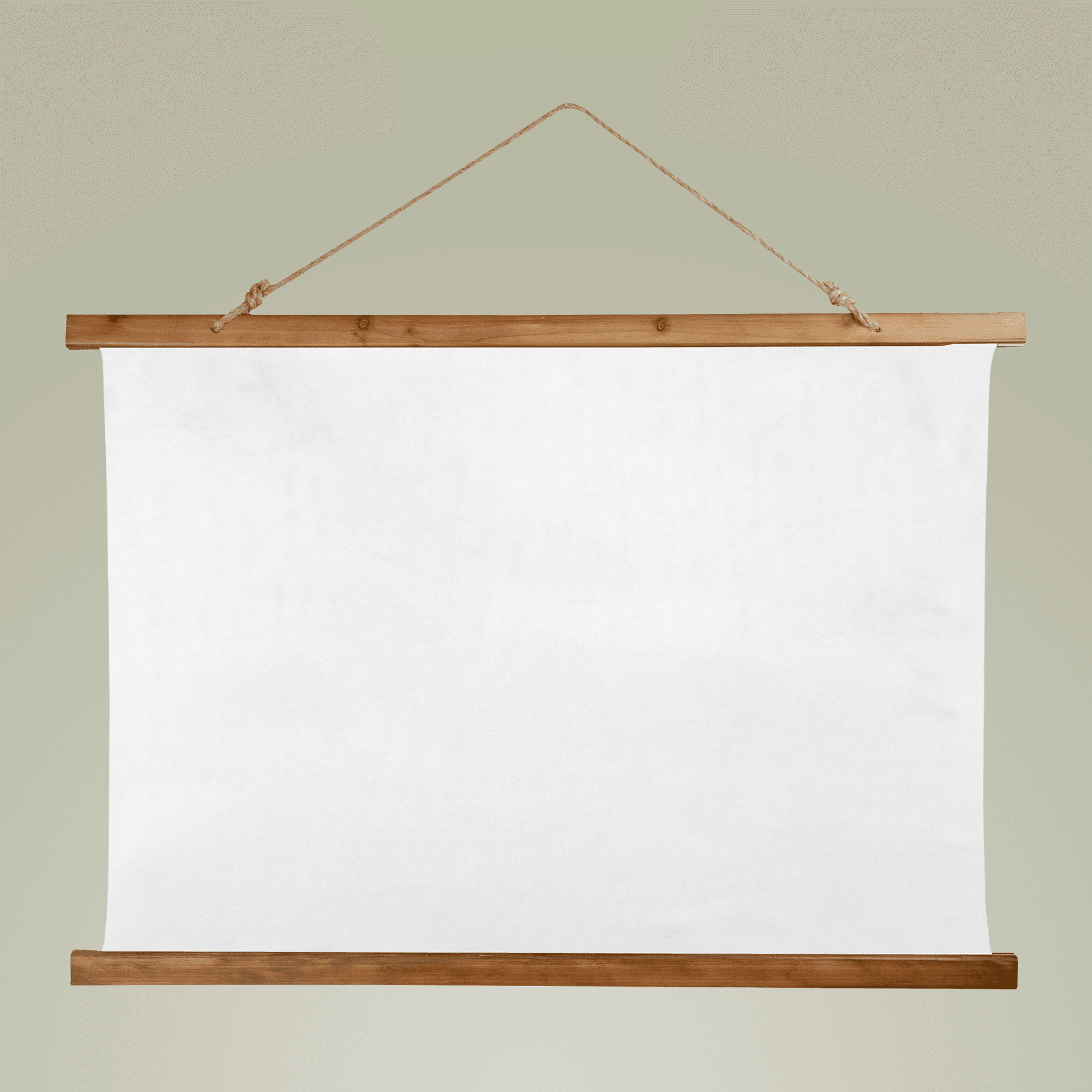 Plain wood topped wall tapestry, front view