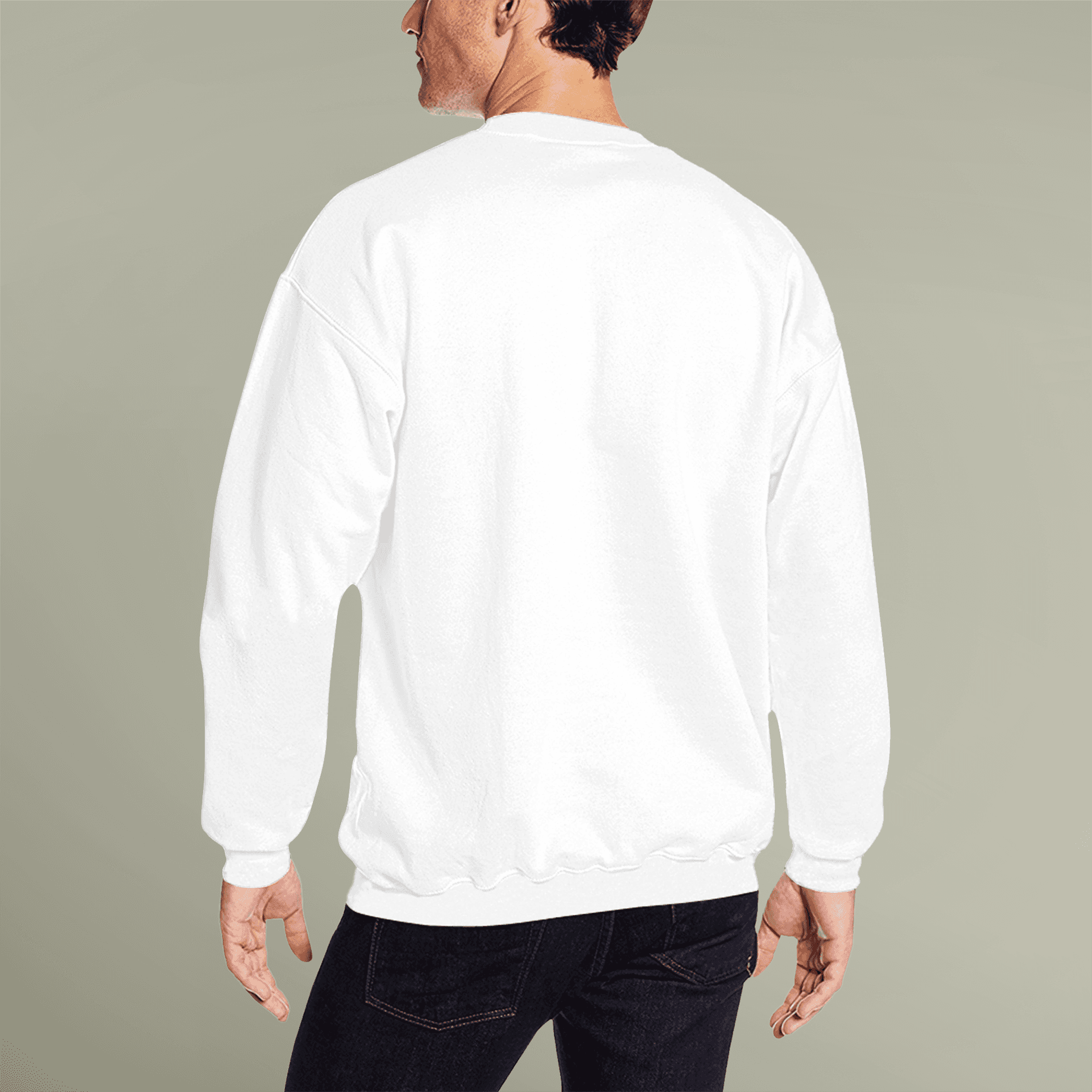 Plain men's crewneck sweatshirt (aop), front view — view 3