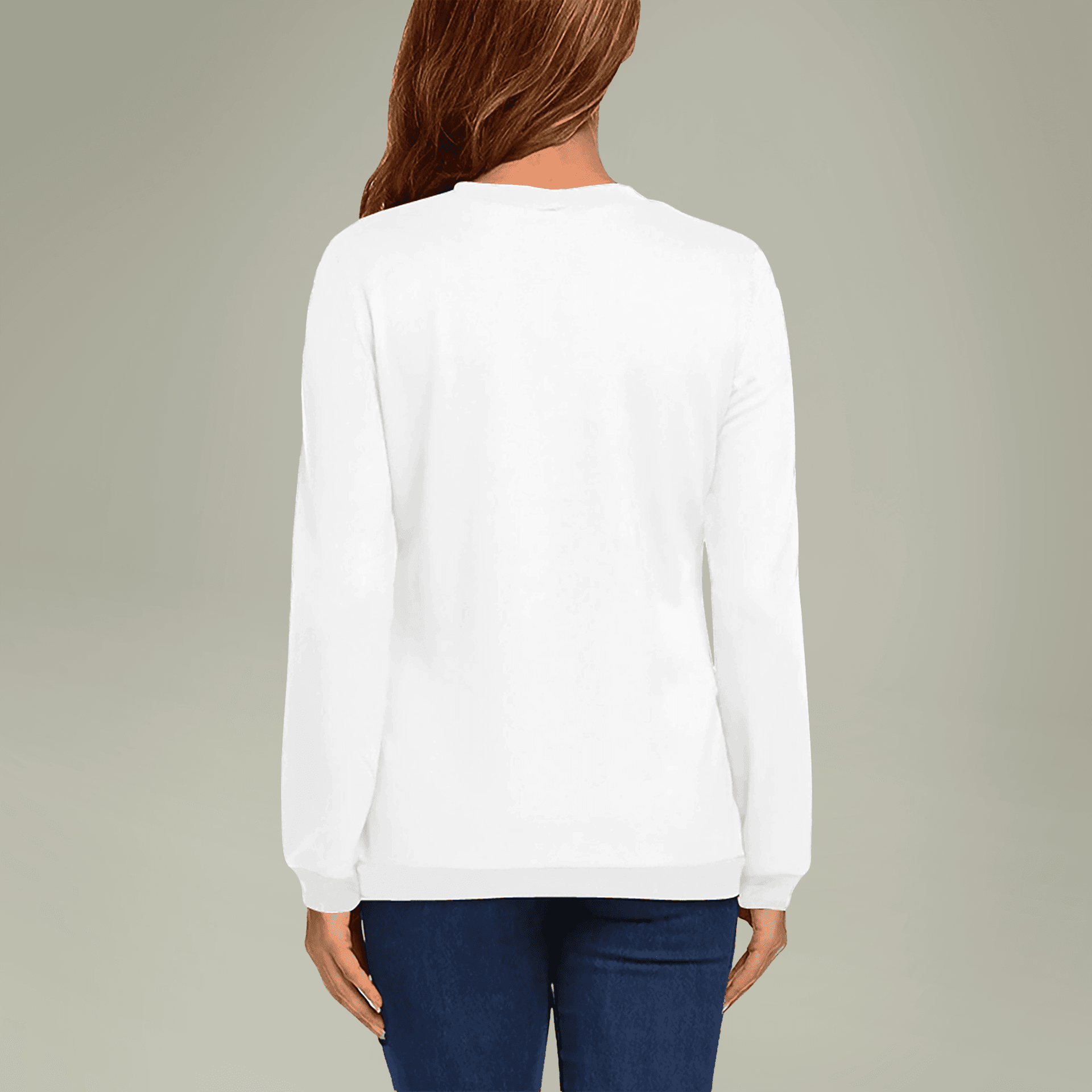 Plain women's crewneck sweatshirt (aop), front view — view 3