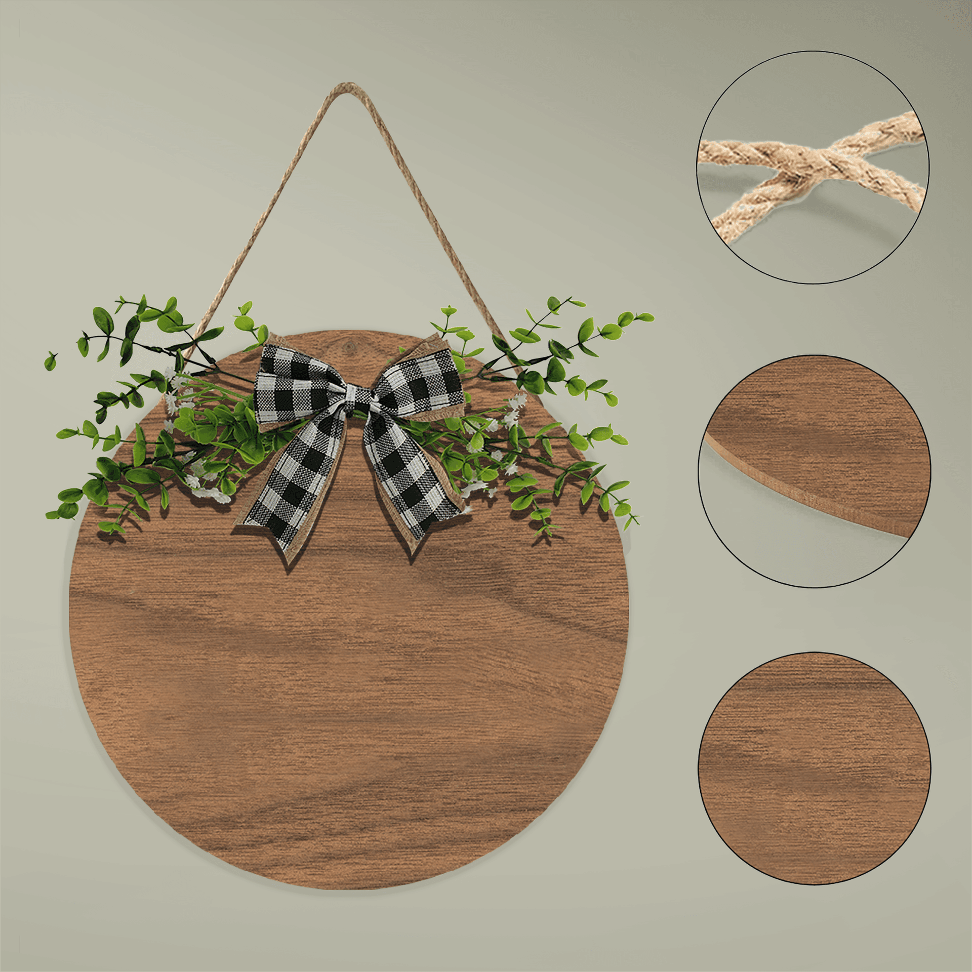 Plain wooden hanging sign, front view — view 4