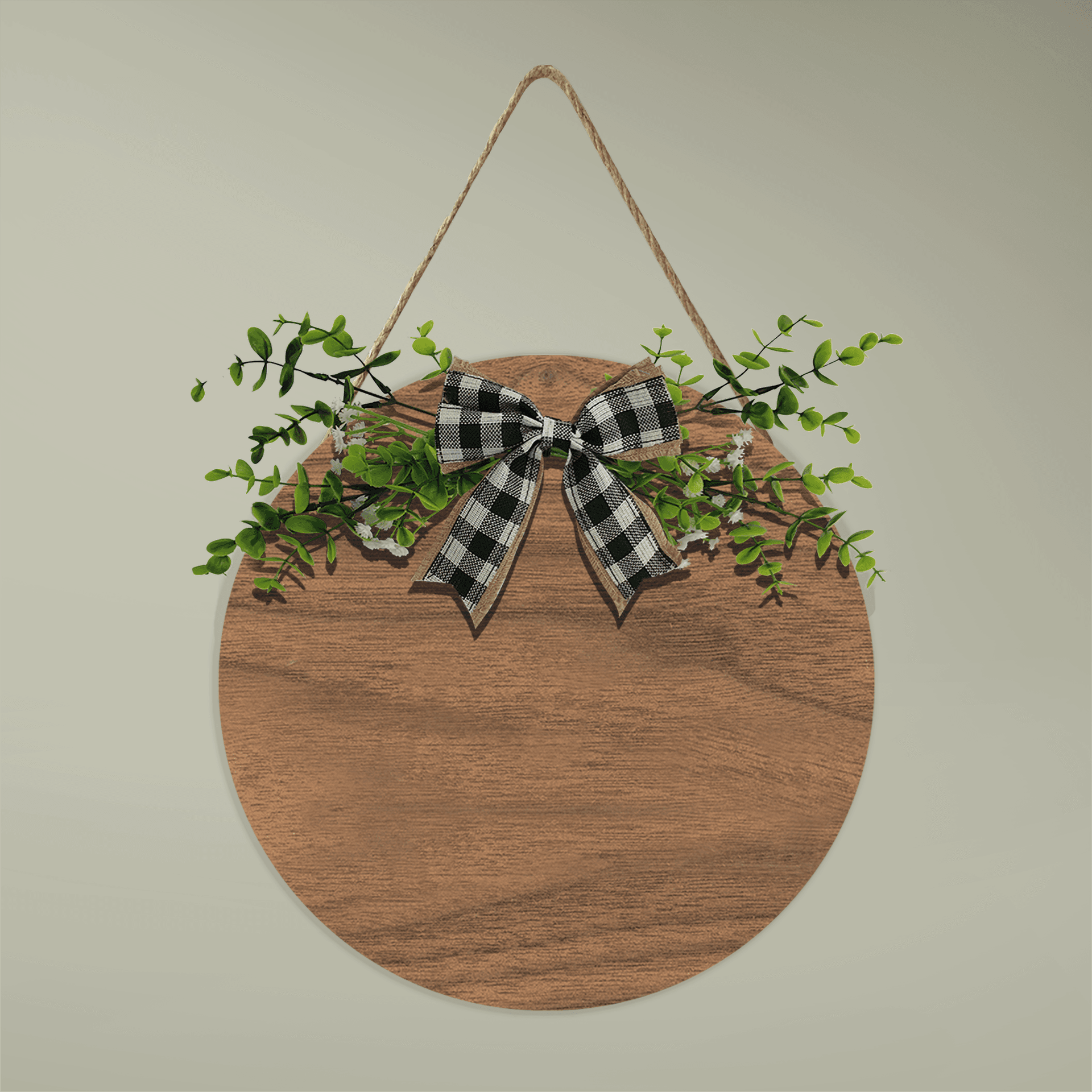 Plain wooden hanging sign, front view — view 5