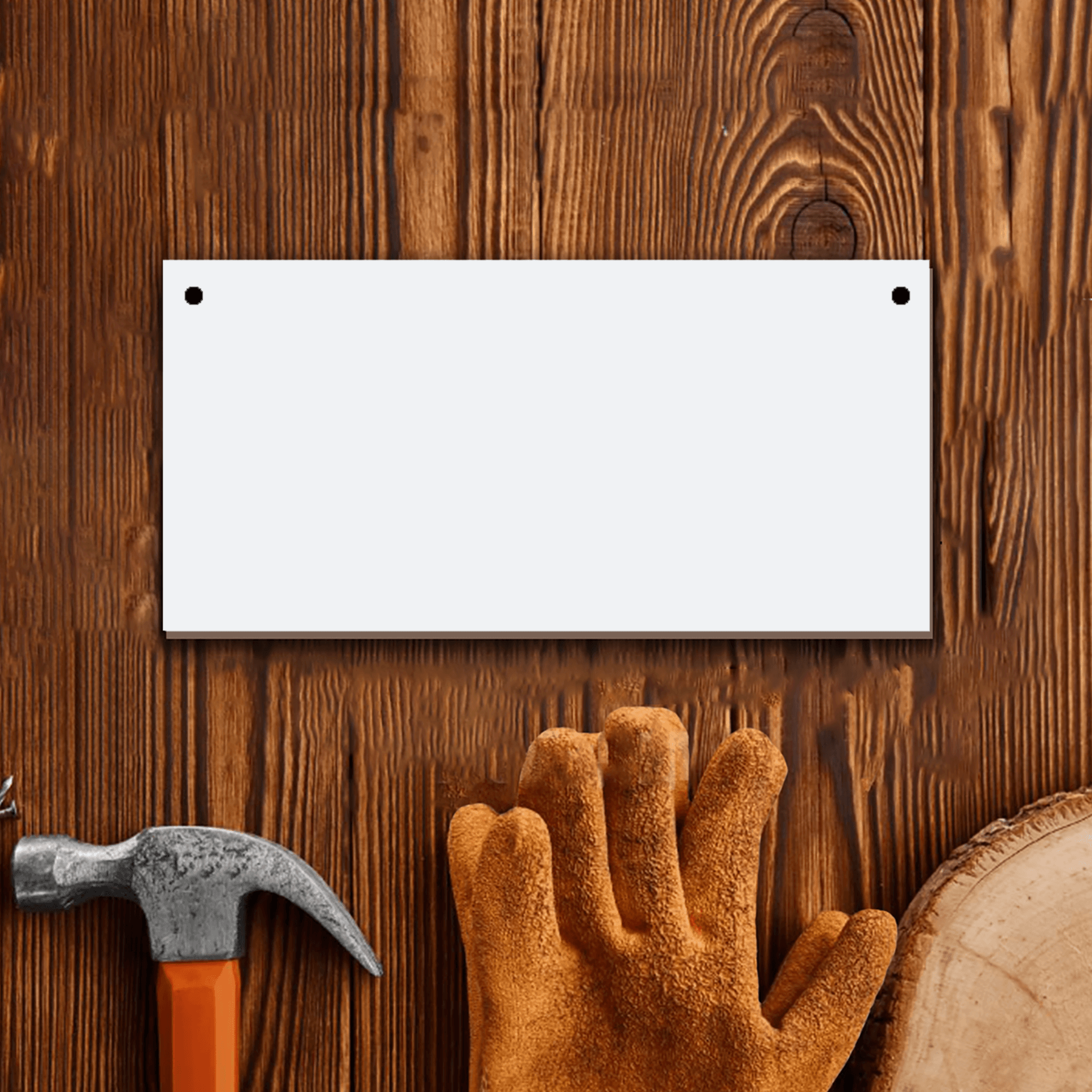 Plain wood panel painting (rectangular), front view — view 2