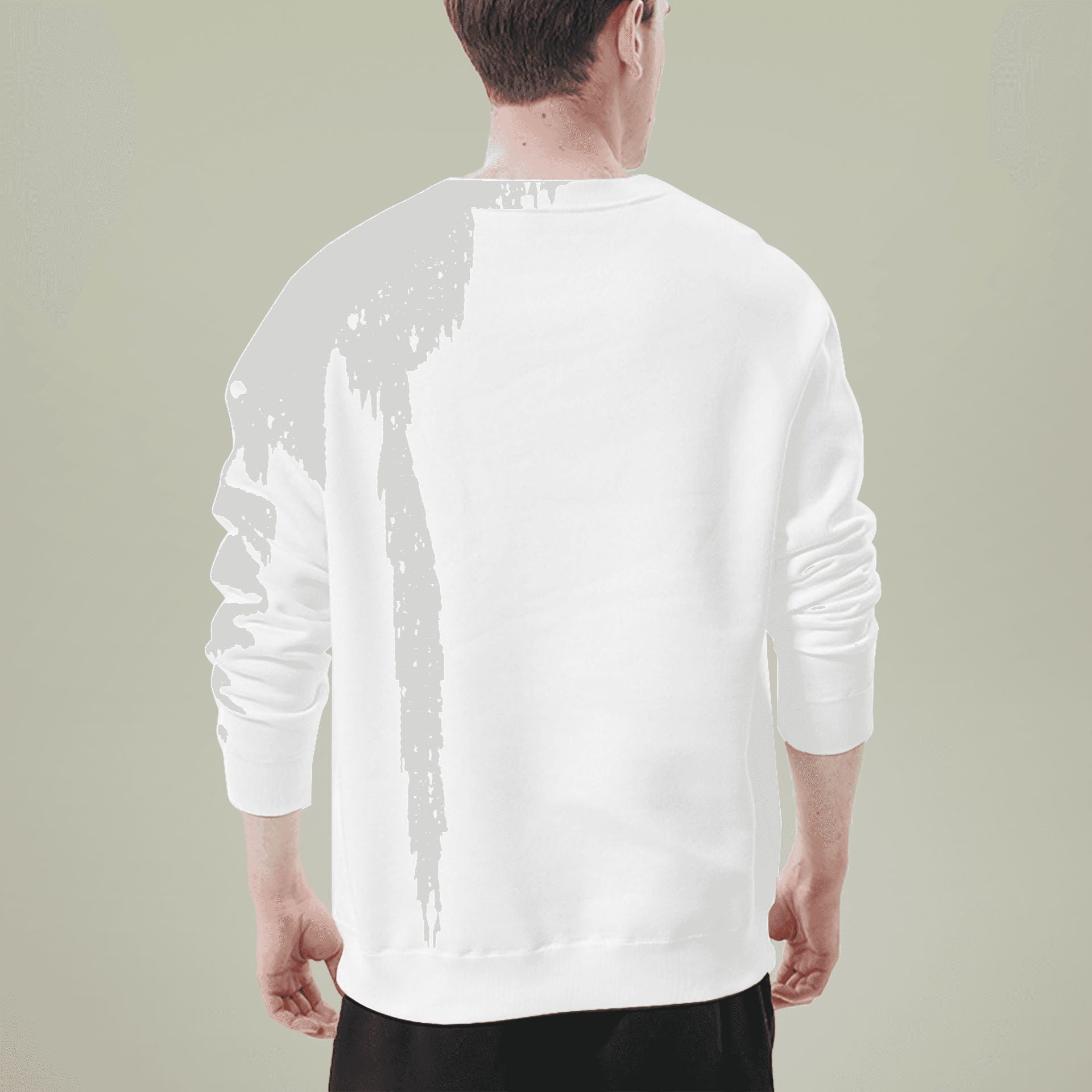 Plain men's crewneck long sleeve sweatshirt (aop), front view — view 5