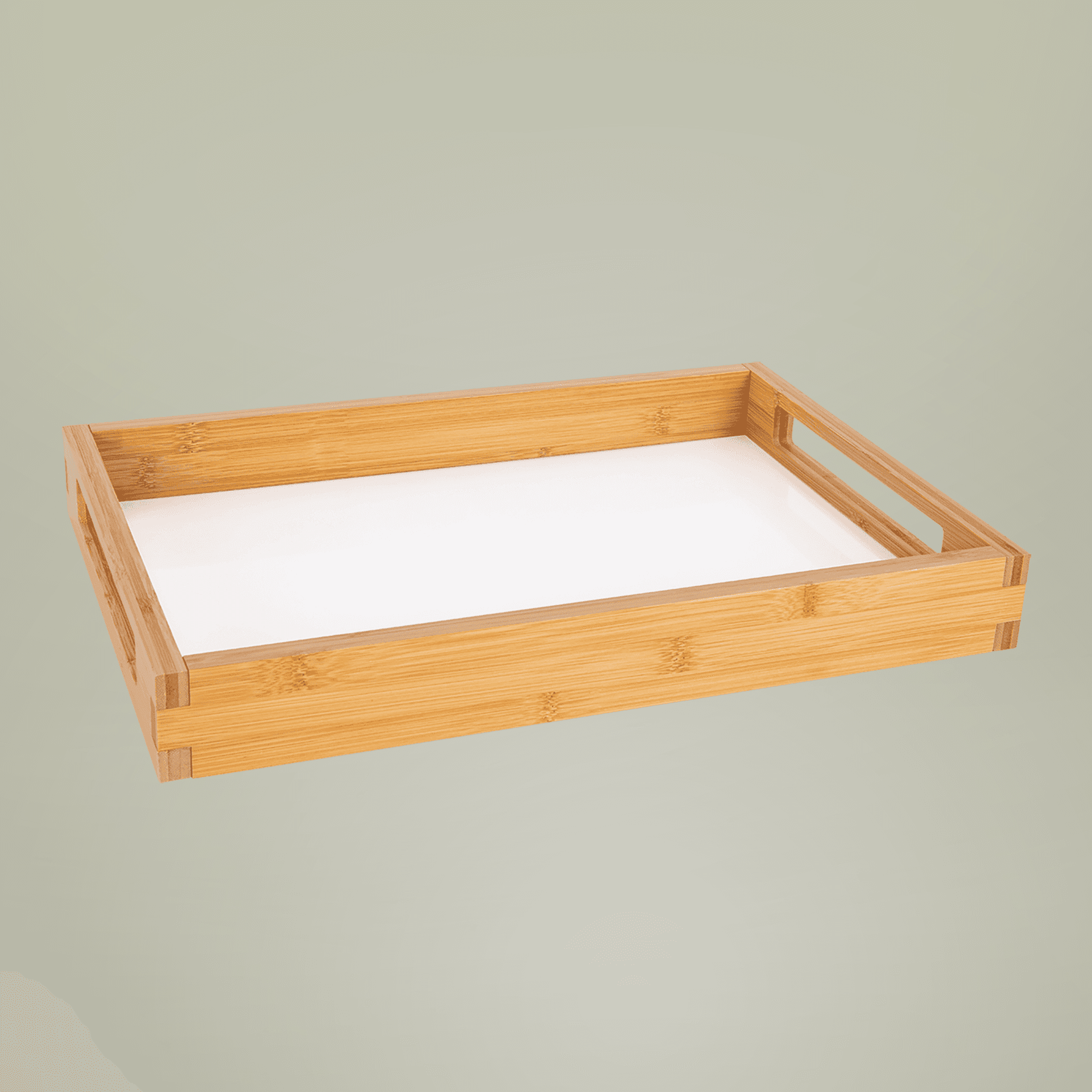 Plain large serving tray, front view — view 3