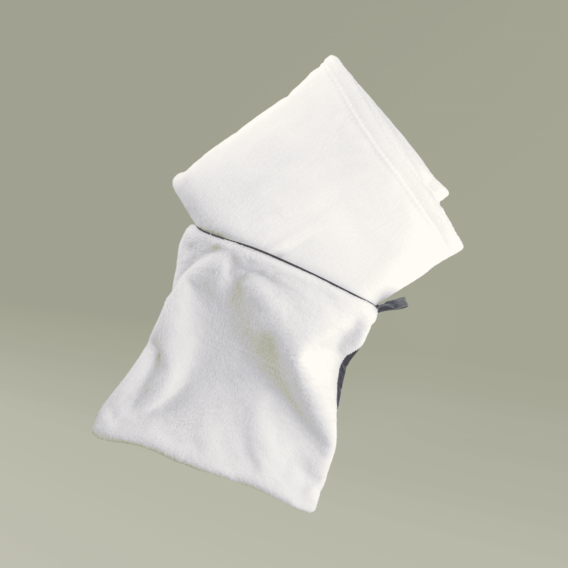 Plain travel blanket with pouch, front view — view 3