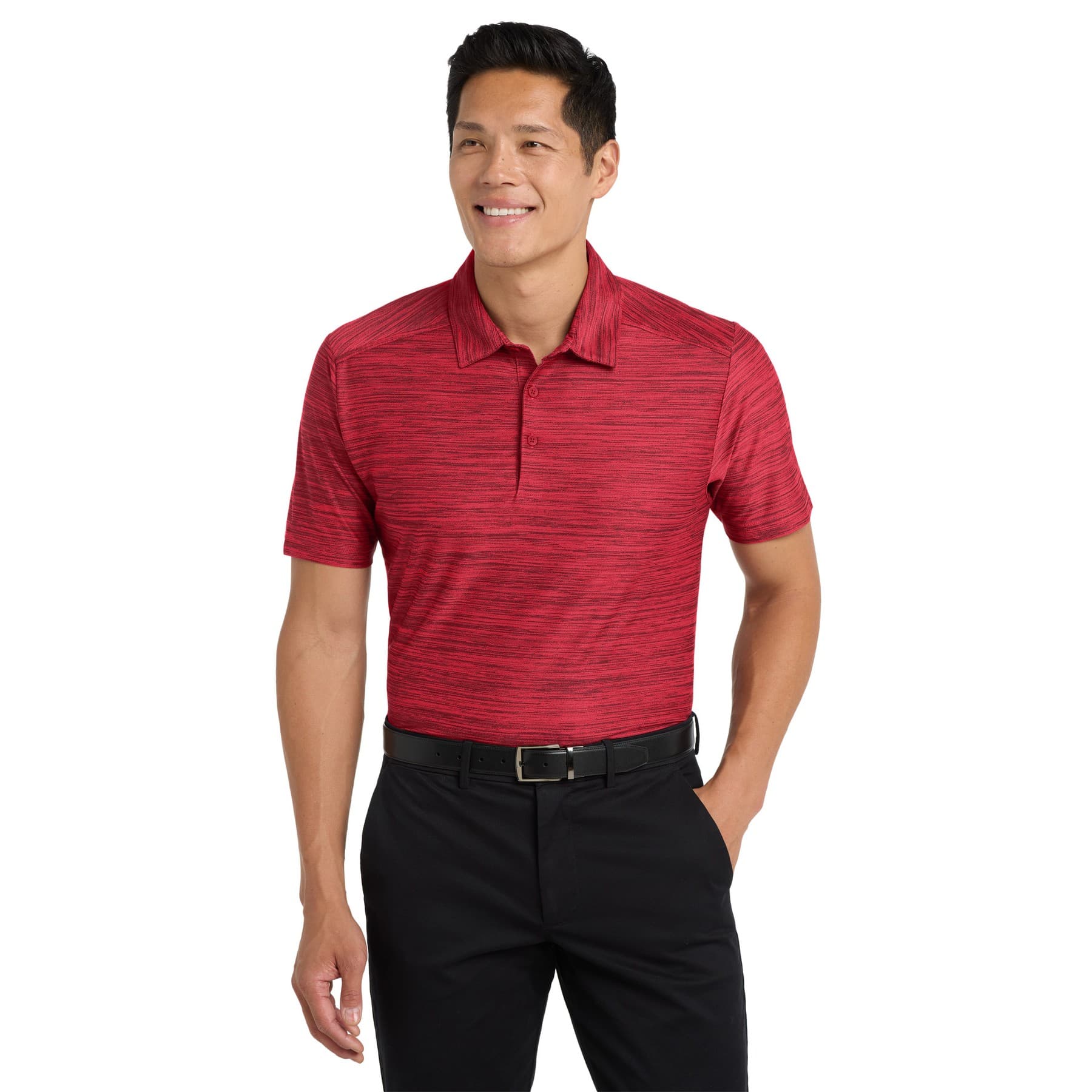 Custom Two-Tone Heather Polo Shirt with Your Chest Logo
