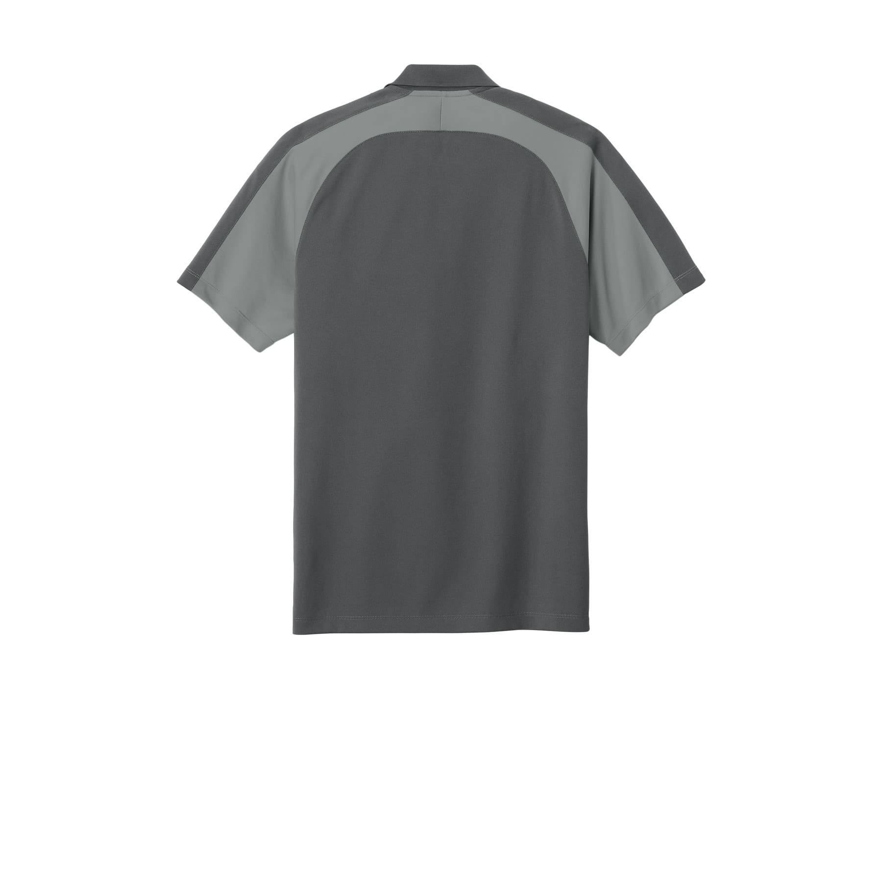 Plain storm grey/ gusty grey wearever performance pique colorblock polo, front view — view 5