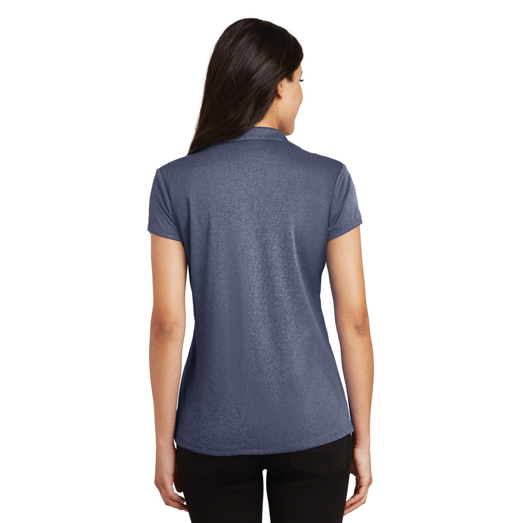 Custom Women's Heather Polo Shirt with Your Back Design