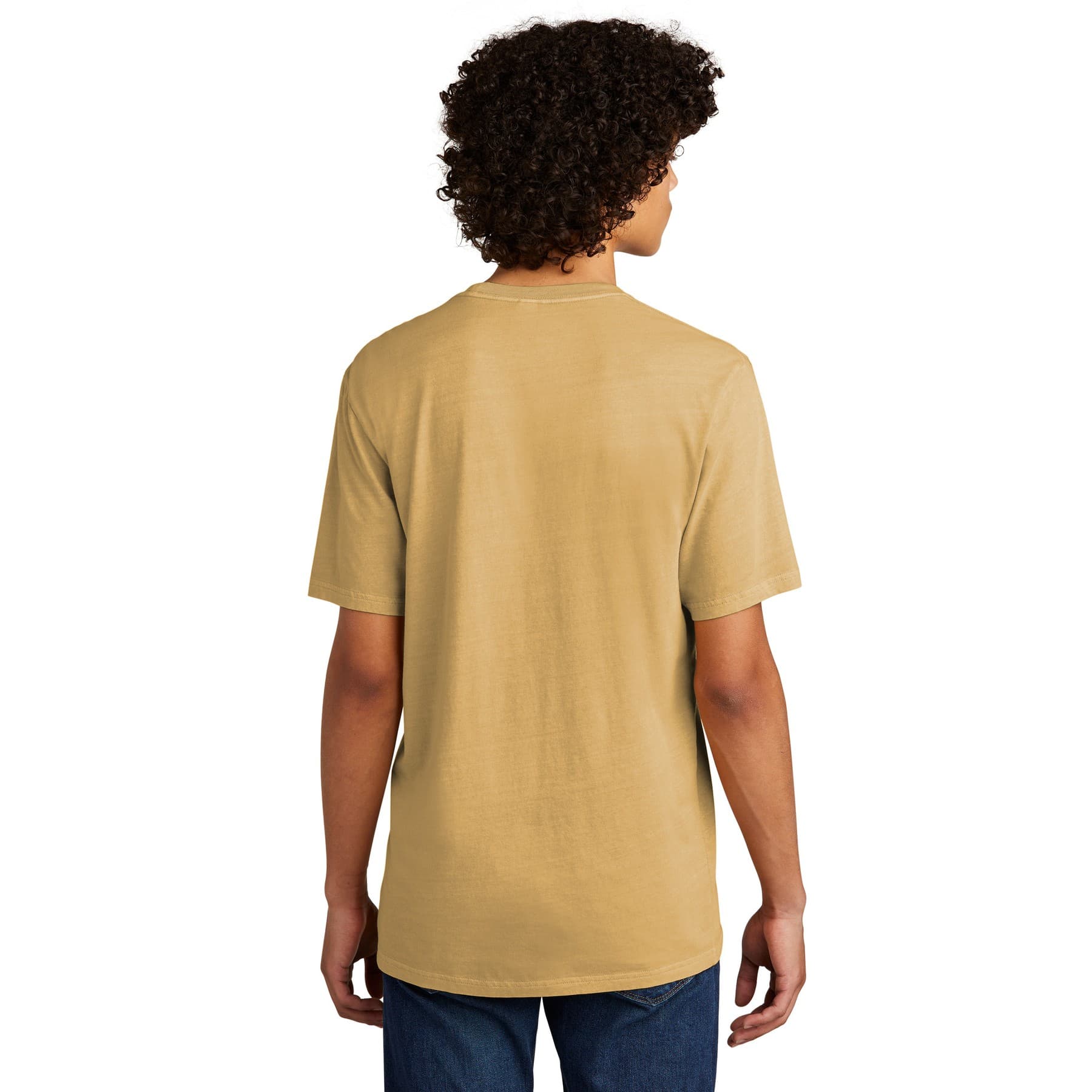 Plain golden wheat unisex mineral dye organic cotton tee, front view — view 2