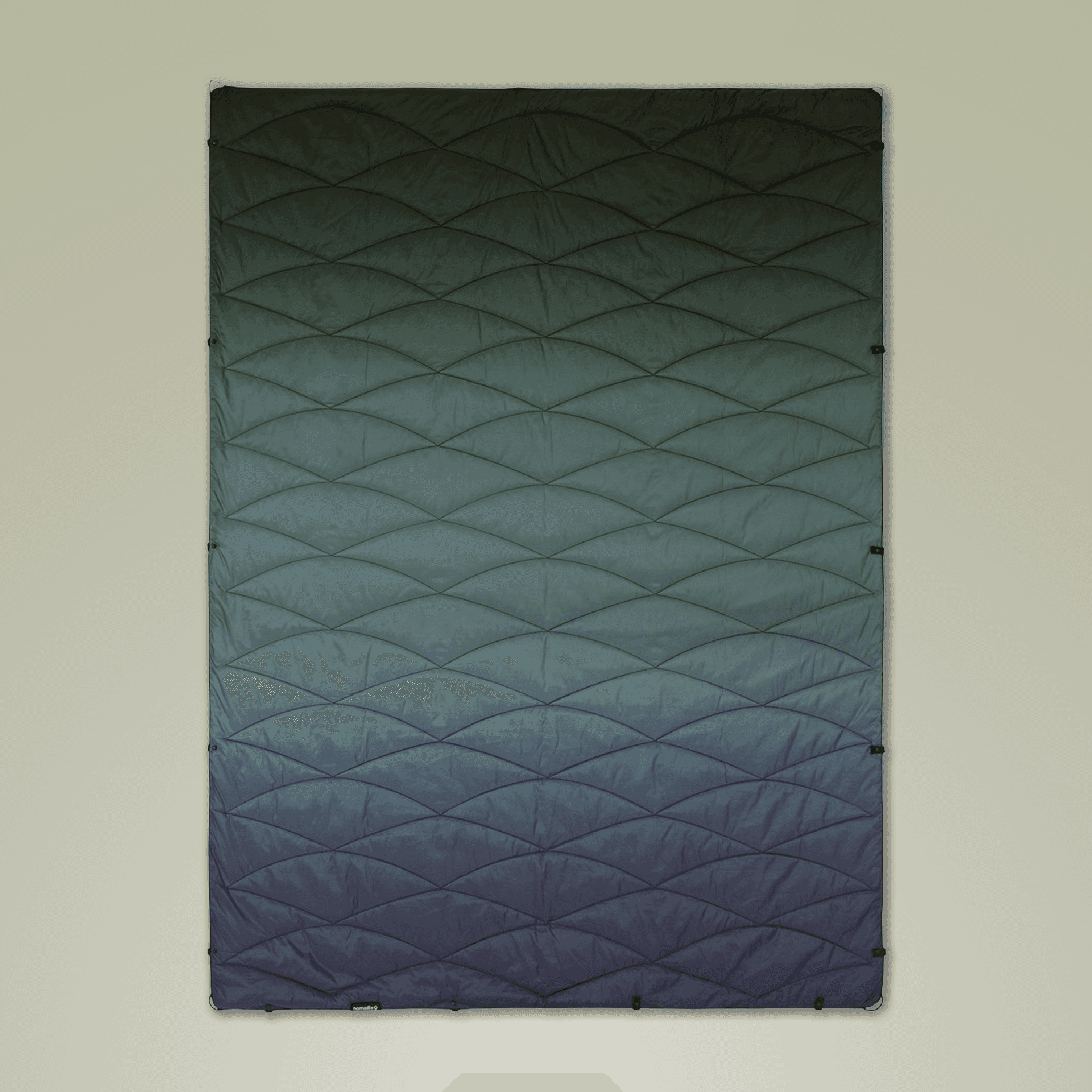 Plain arctic glow puffer blanket (embroidery), front view — view 2