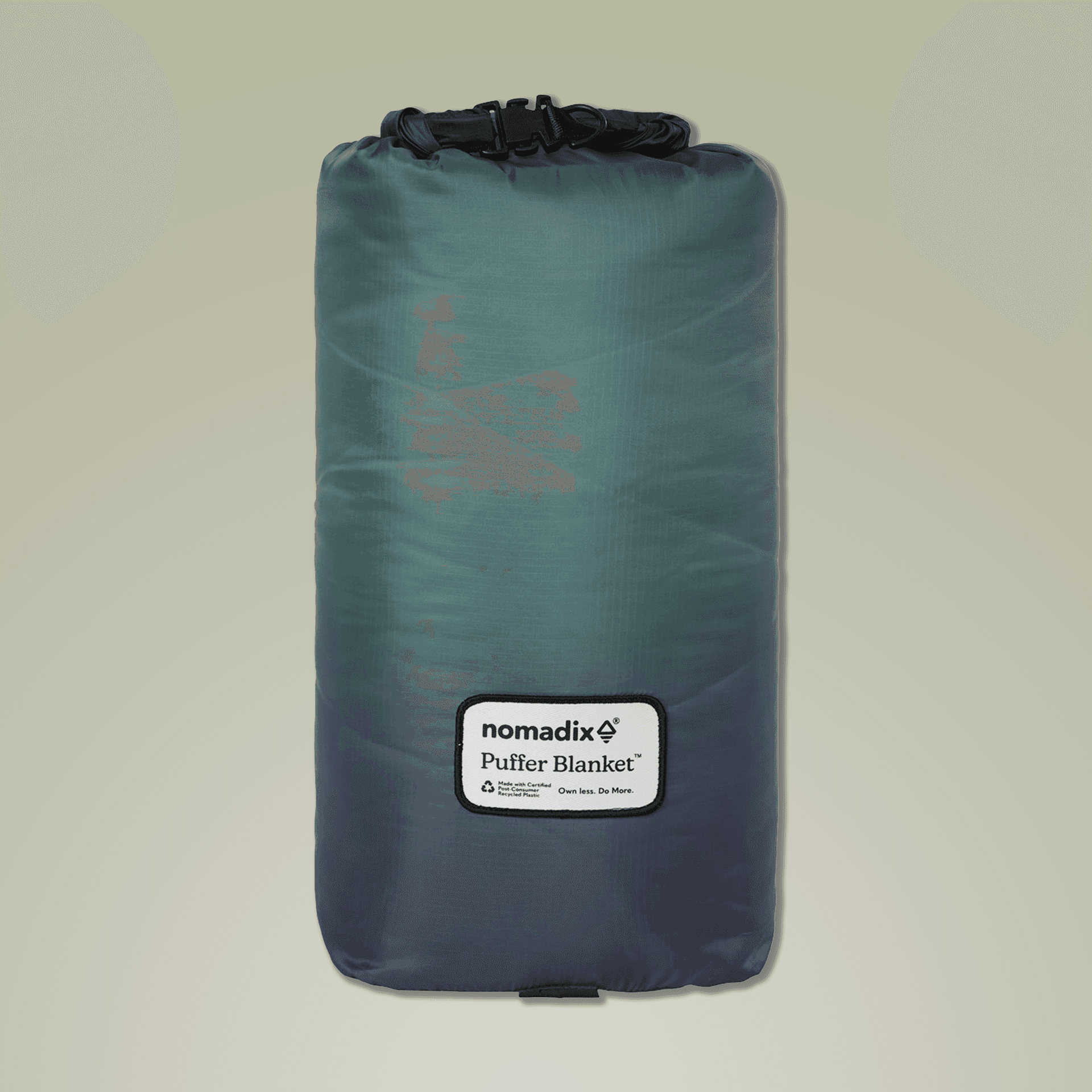 Plain arctic glow puffer blanket (embroidery), front view — view 3