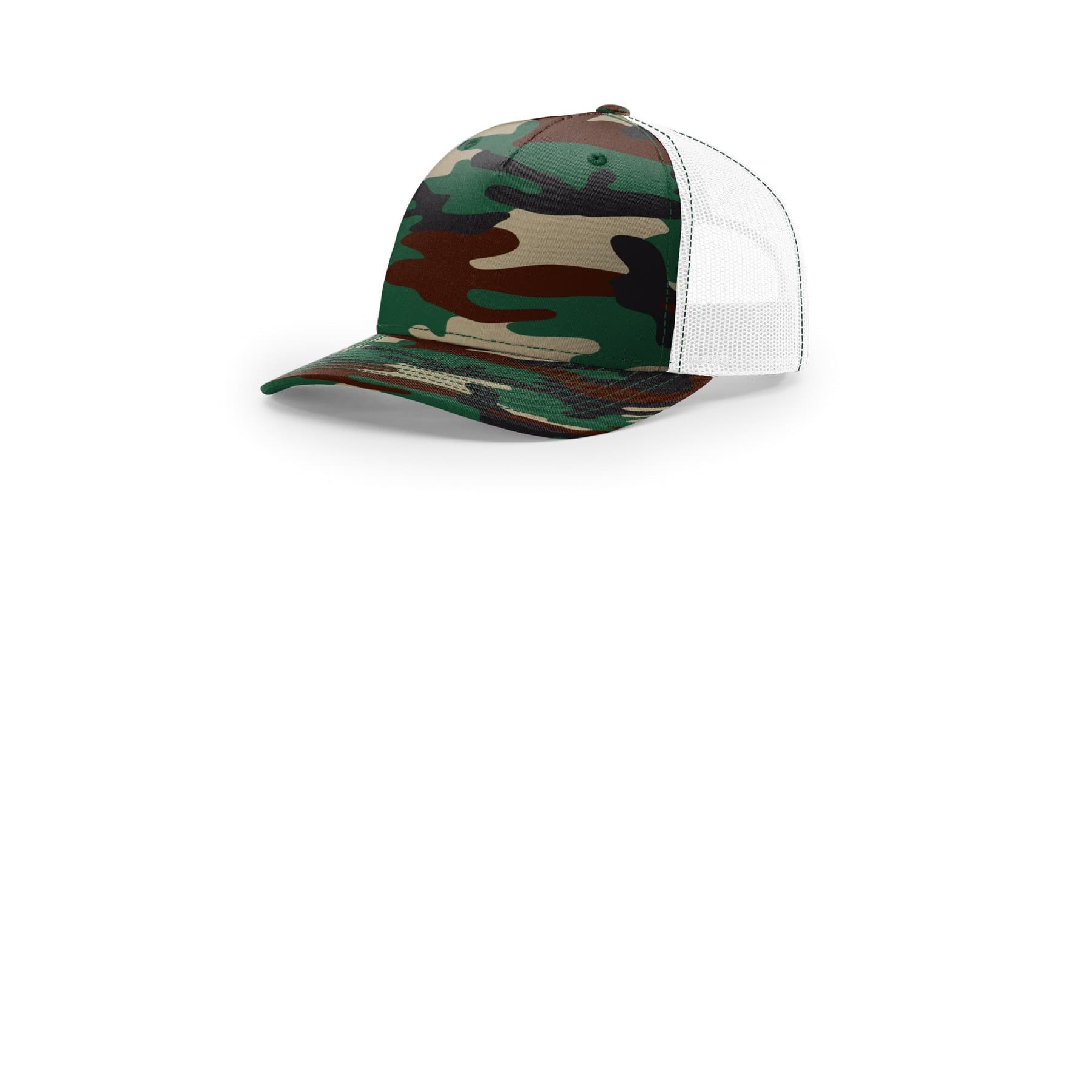 Plain kryptek typhon/ black printed five-panel trucker, front view — view 2