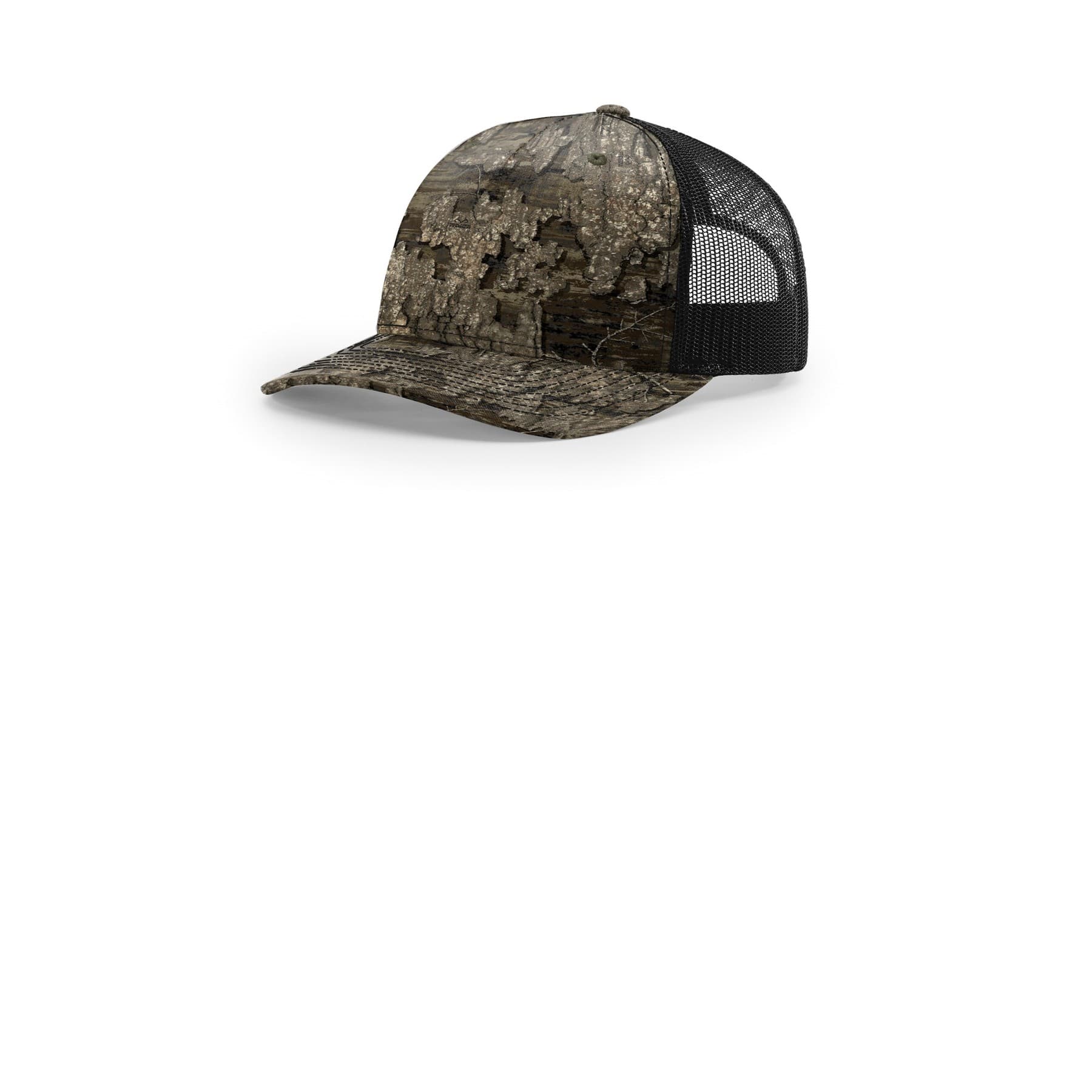 Plain kryptek typhon/ black printed five-panel trucker, front view — view 8