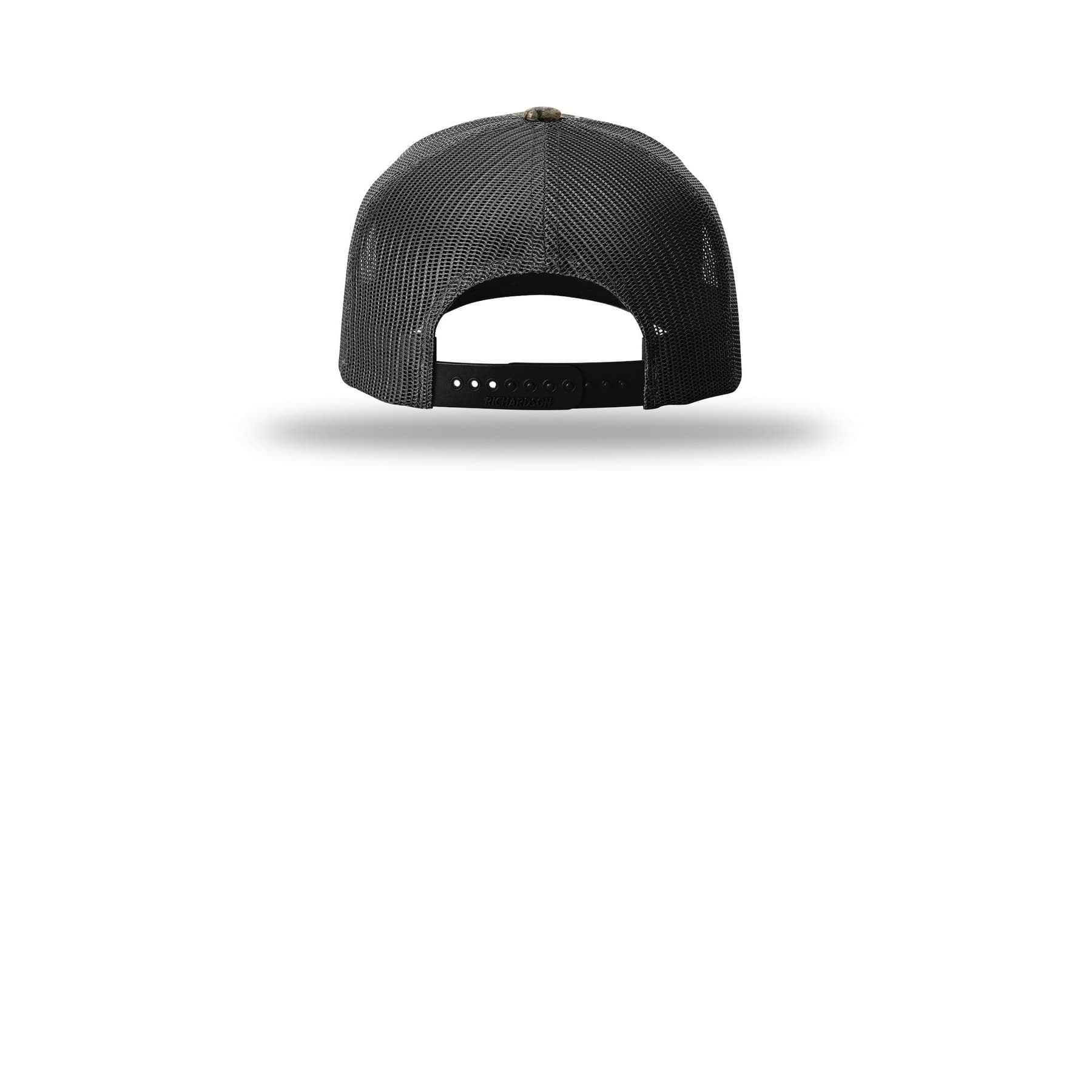 Plain kryptek typhon/ black printed five-panel trucker, front view — view 9