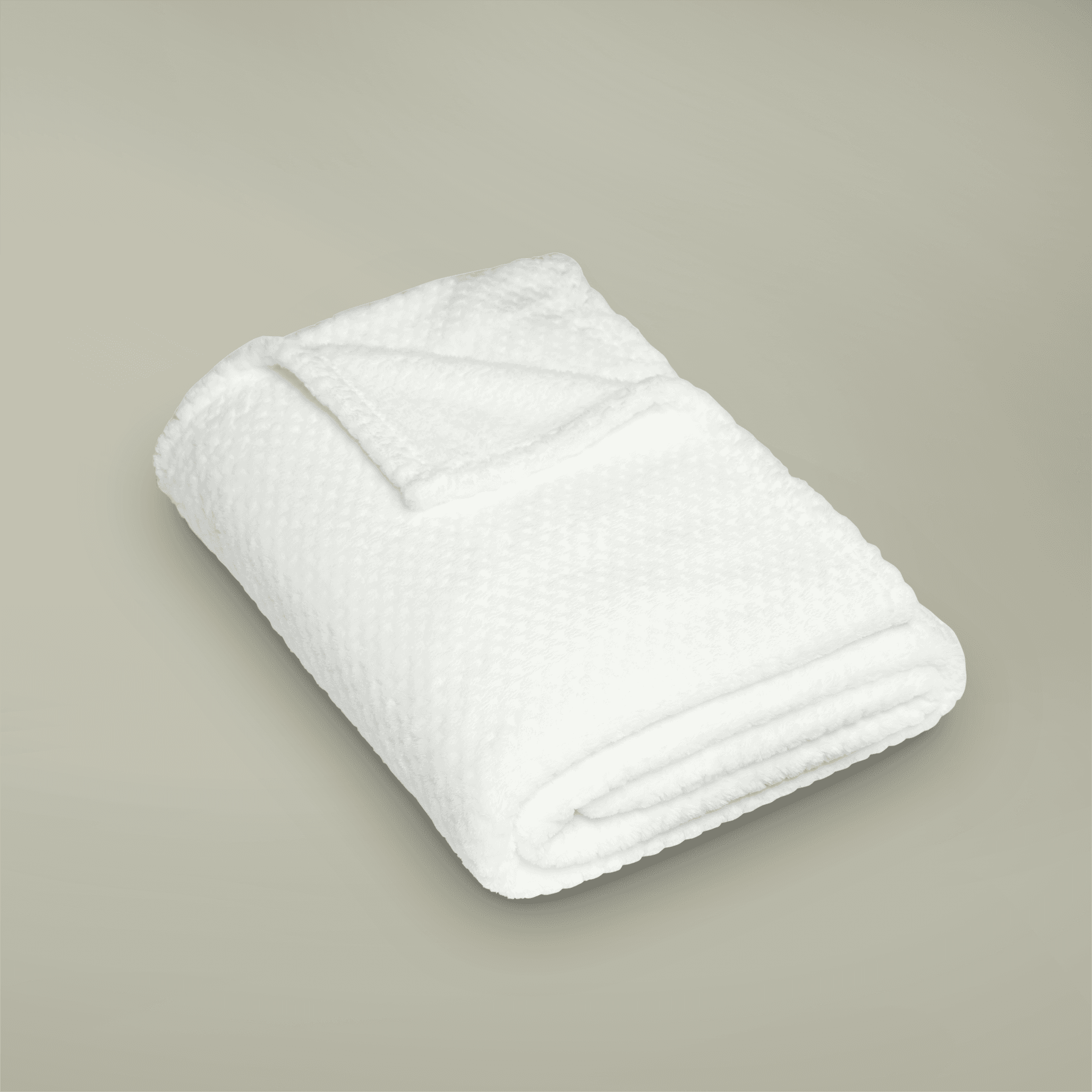 Plain marshmallow plush throw blanket (embroidery), front view — view 2