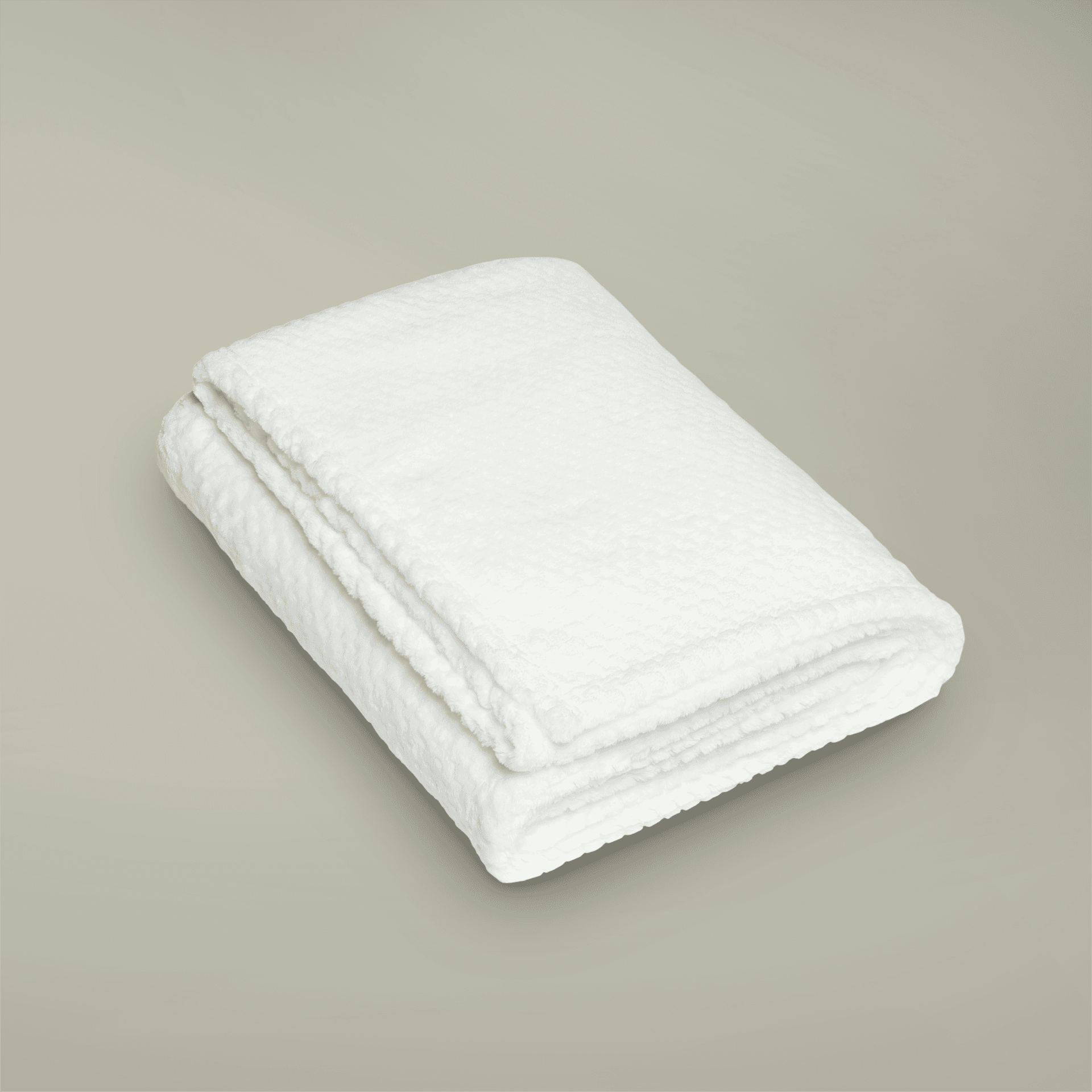 Plain marshmallow plush throw blanket (embroidery), front view — view 3