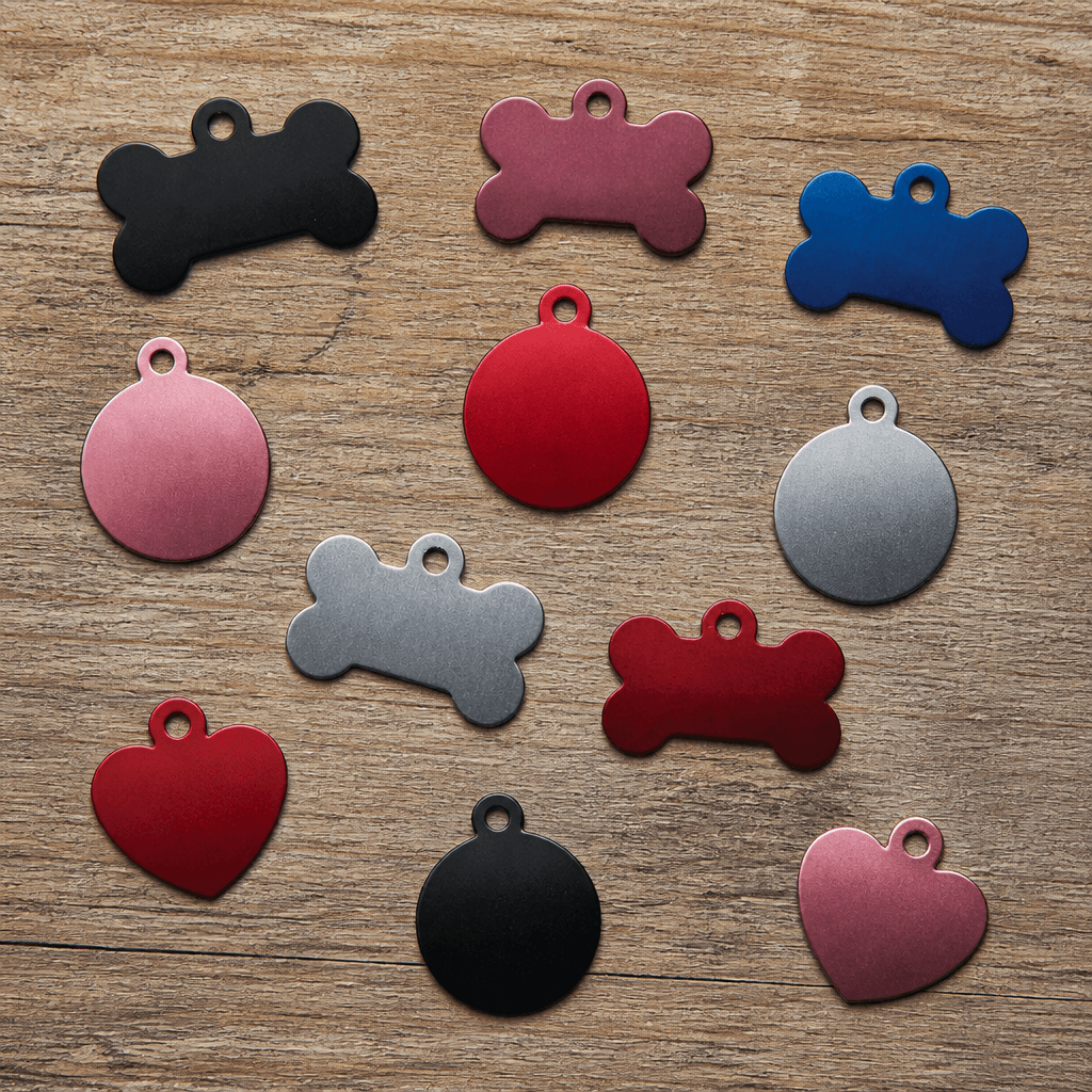 Plain silver pet tag (engraving), front view — view 2