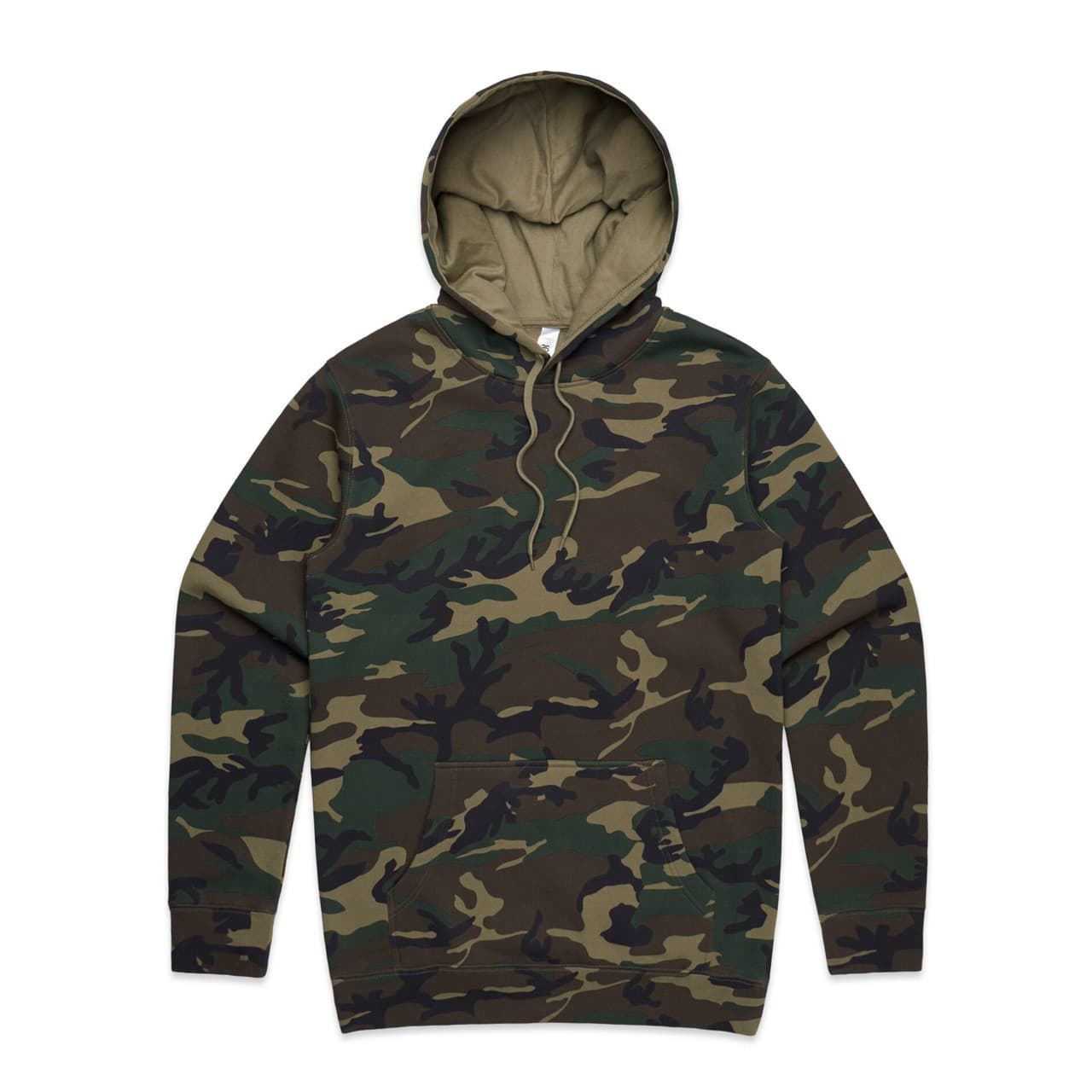 Plain black camo stencil camo hood, front view — view 2