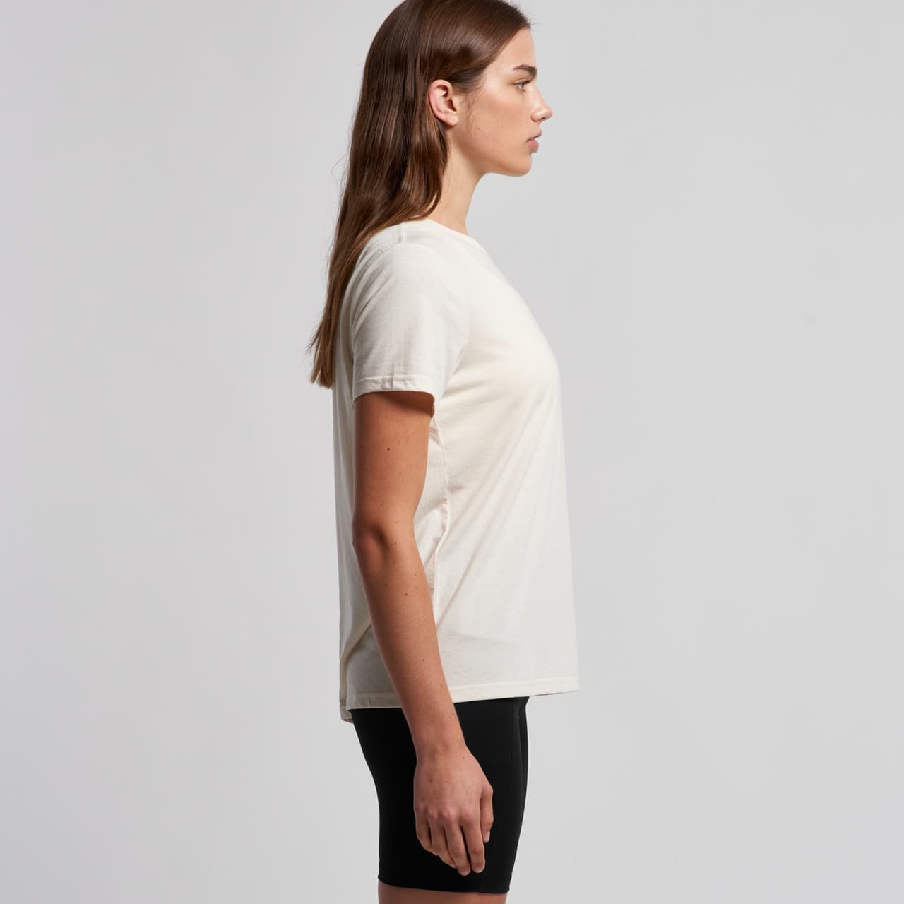 Plain ecru women's maple active blend tee, front view — view 5