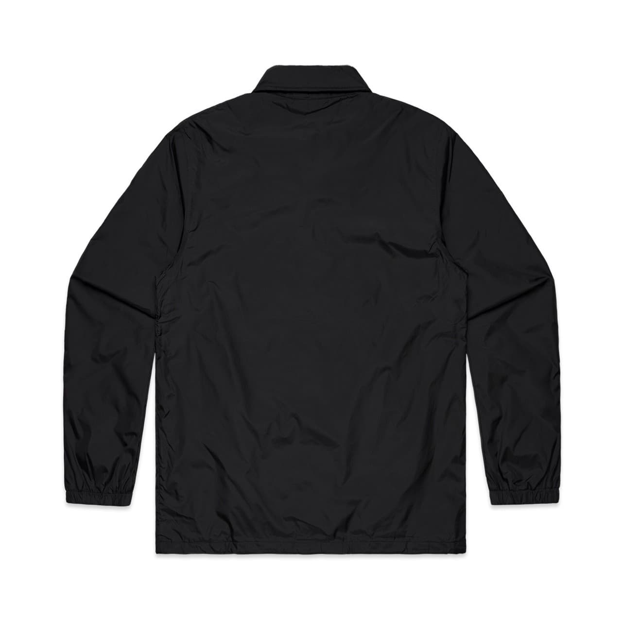 Plain black coach jacket, front view — view 2