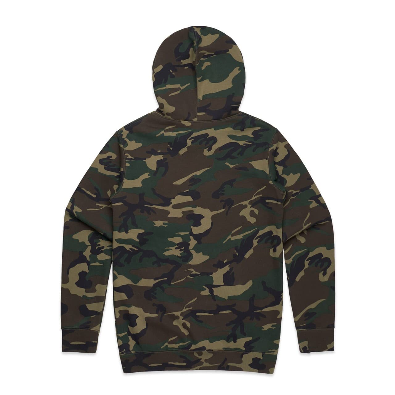Plain black camo stencil camo hood, front view — view 4