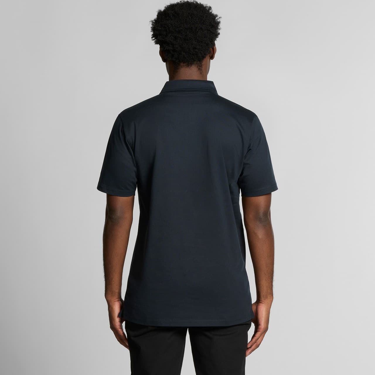 Plain black chad polo, front view — view 3