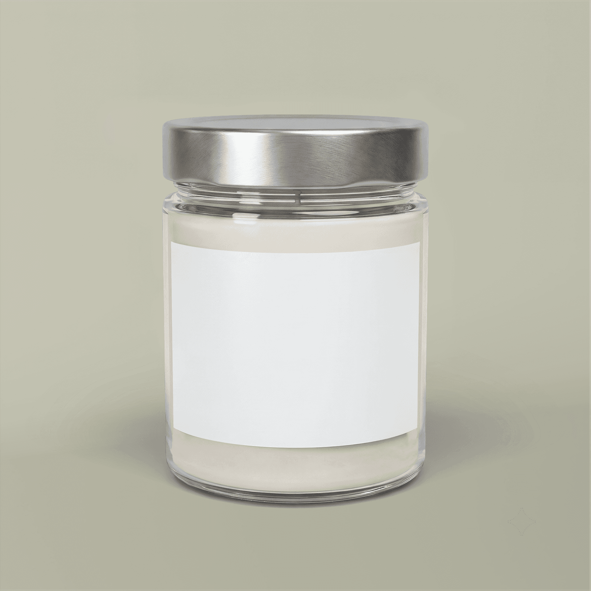 Plain clear soy wax candle in jar, 9oz, front view — view 2