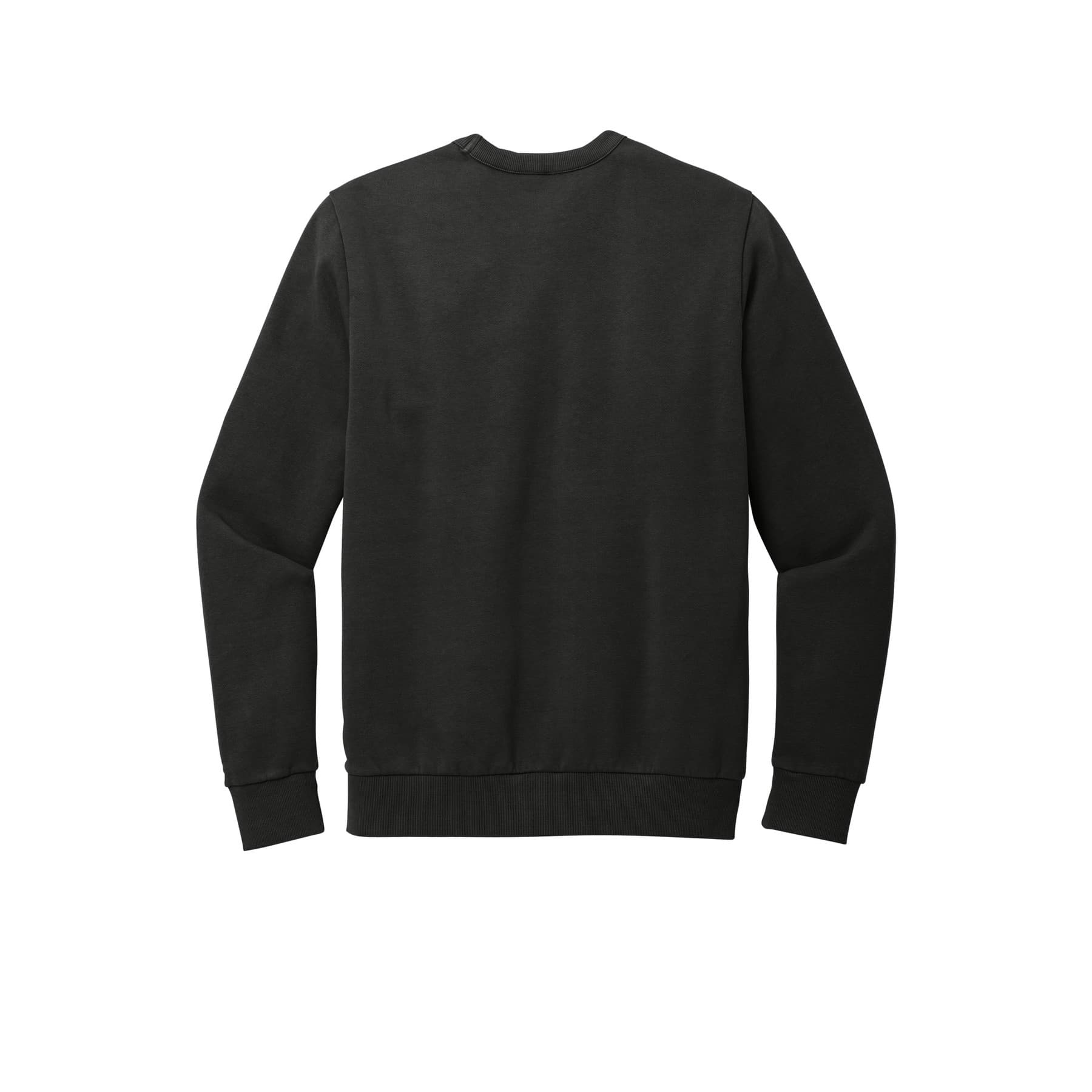 Plain black fleece crew, front view — view 8