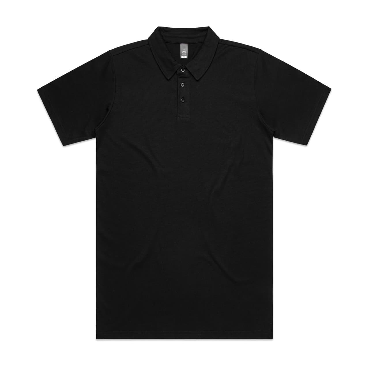 Plain black chad polo, front view — view 4