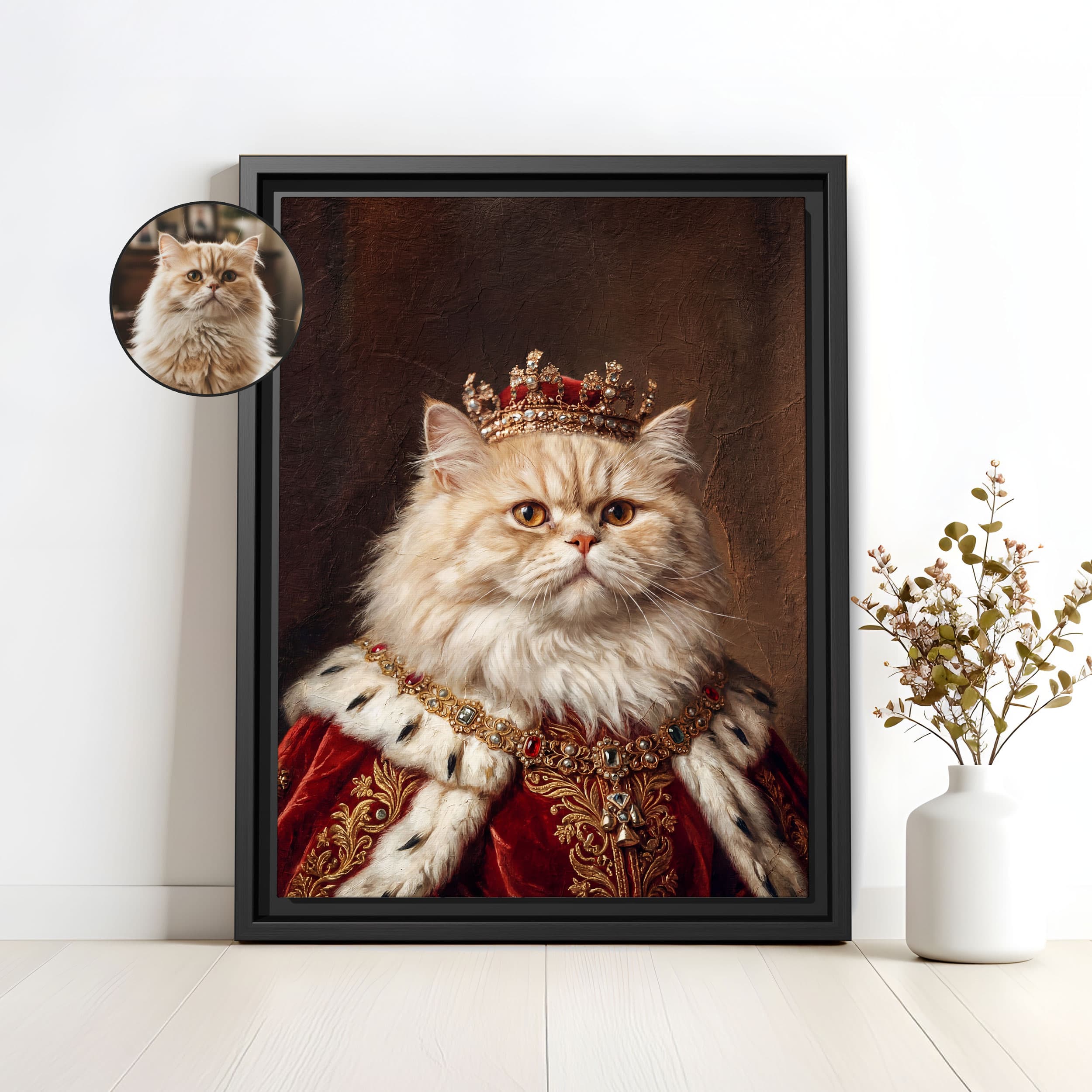 Custom Royal Pet Portrait - Renaissance Oil Painting Style