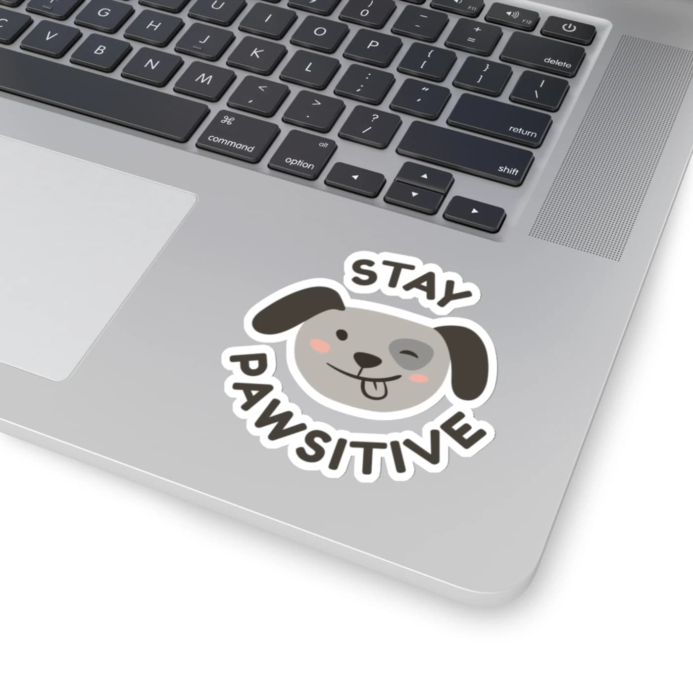 A kiss-cut sticker: cut through the vinyl but not the backing, following the outline of the artwork.