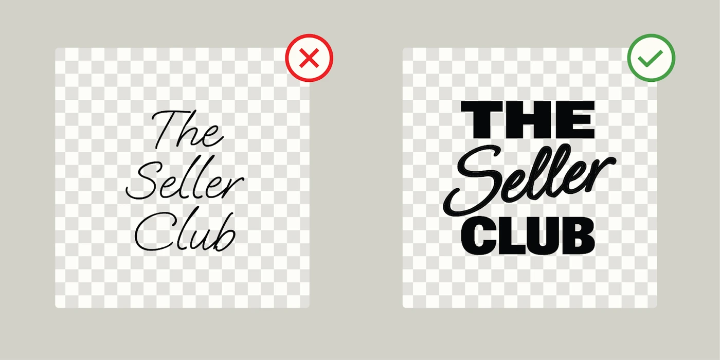 A bold sans-serif beside a thin decorative face at vinyl minimums. Only one of these keeps its counters once the ink expands.