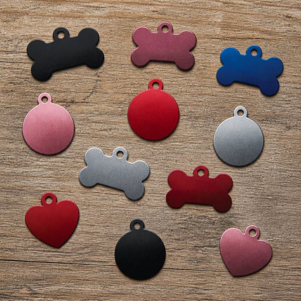 Custom Engraved Aluminum Dog Collar Tag with Your Name or Logo