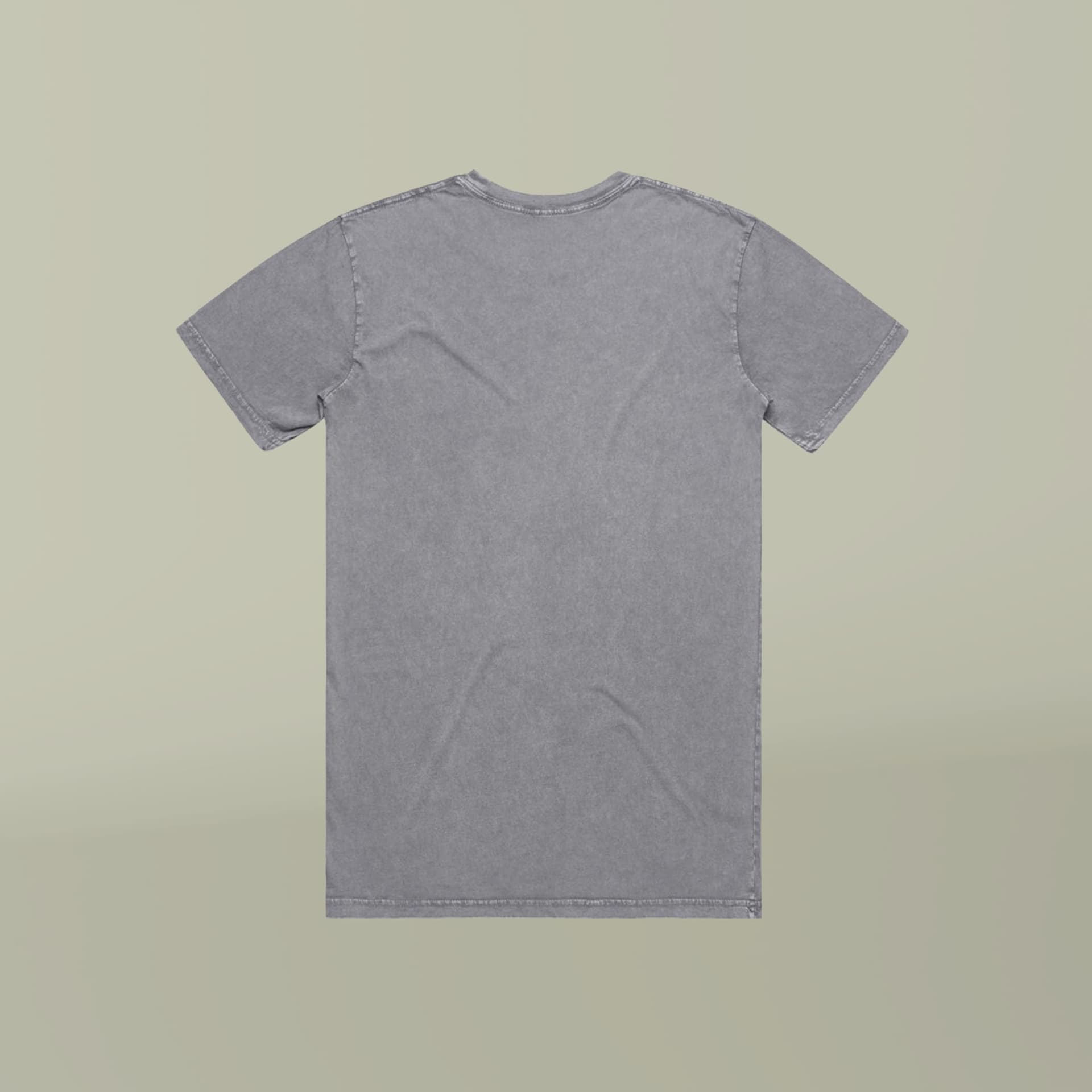 Plain ash stone men's staple stone wash tee, front view