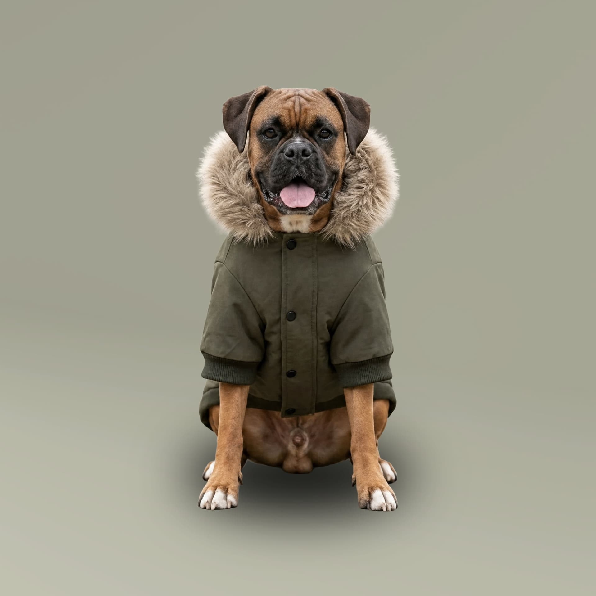 Custom Padded Dog Parka Jacket with Your Photo or Text
