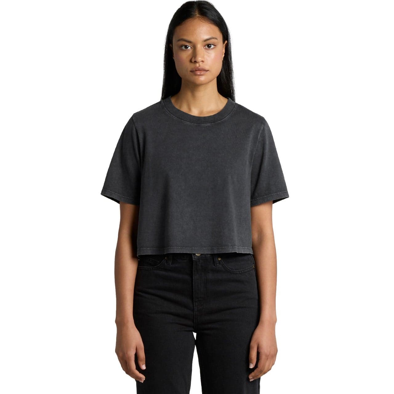 Custom Women's Stone Wash Cotton Crop Top with Your Photo or Text