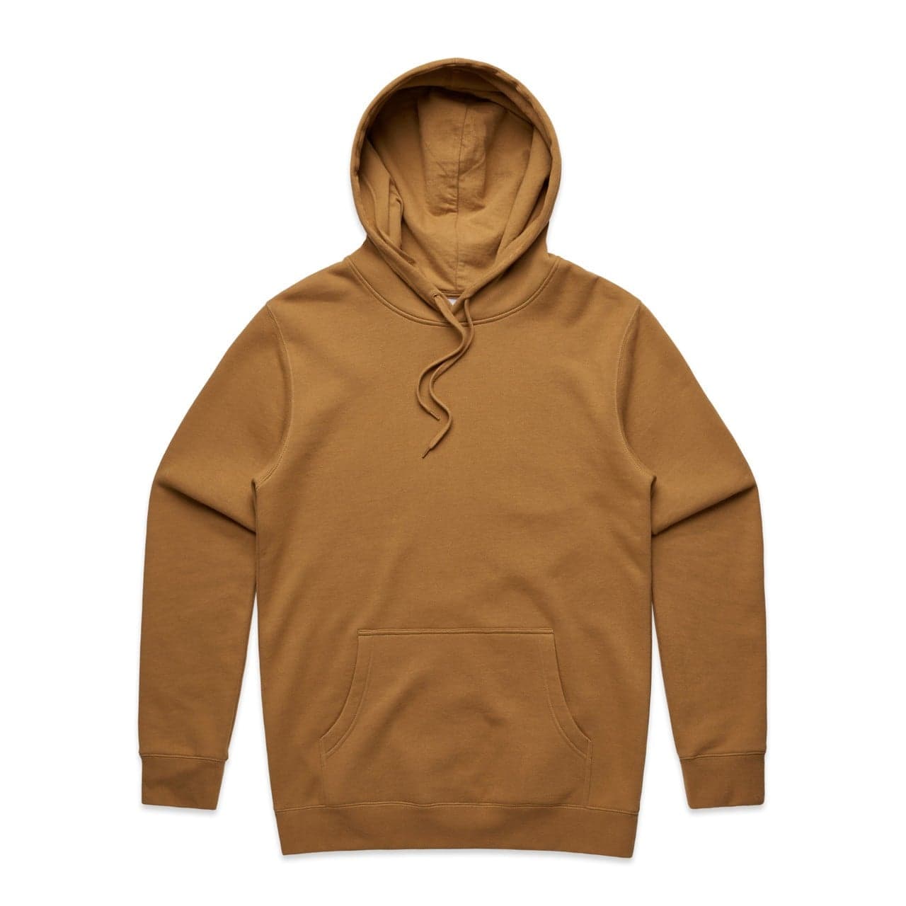 Plain camel stencil hood, front view