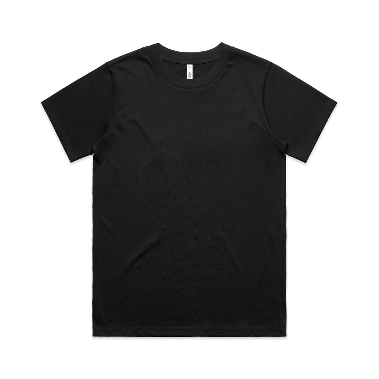 Plain black women's classic tee, front view
