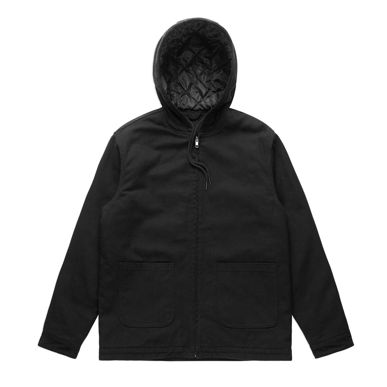 Canvas Hooded Jacket — Black — product photo