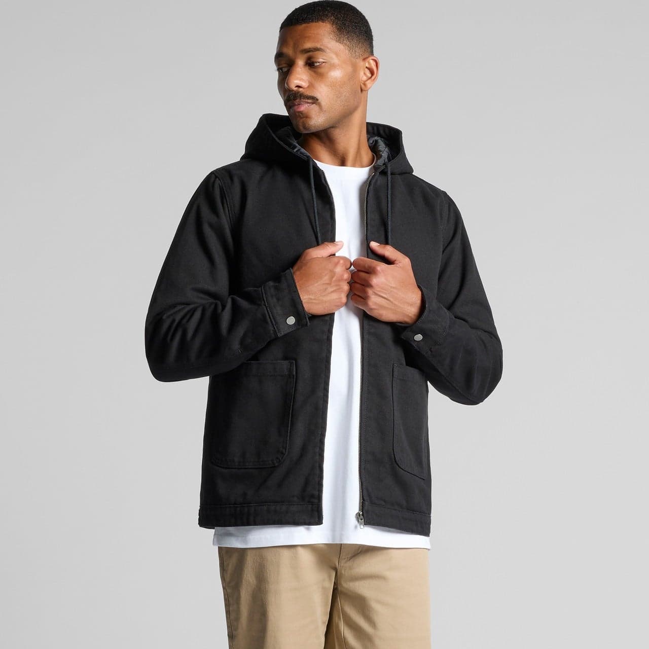 Custom Heavyweight Hooded Canvas Jacket with Your Photo or Text