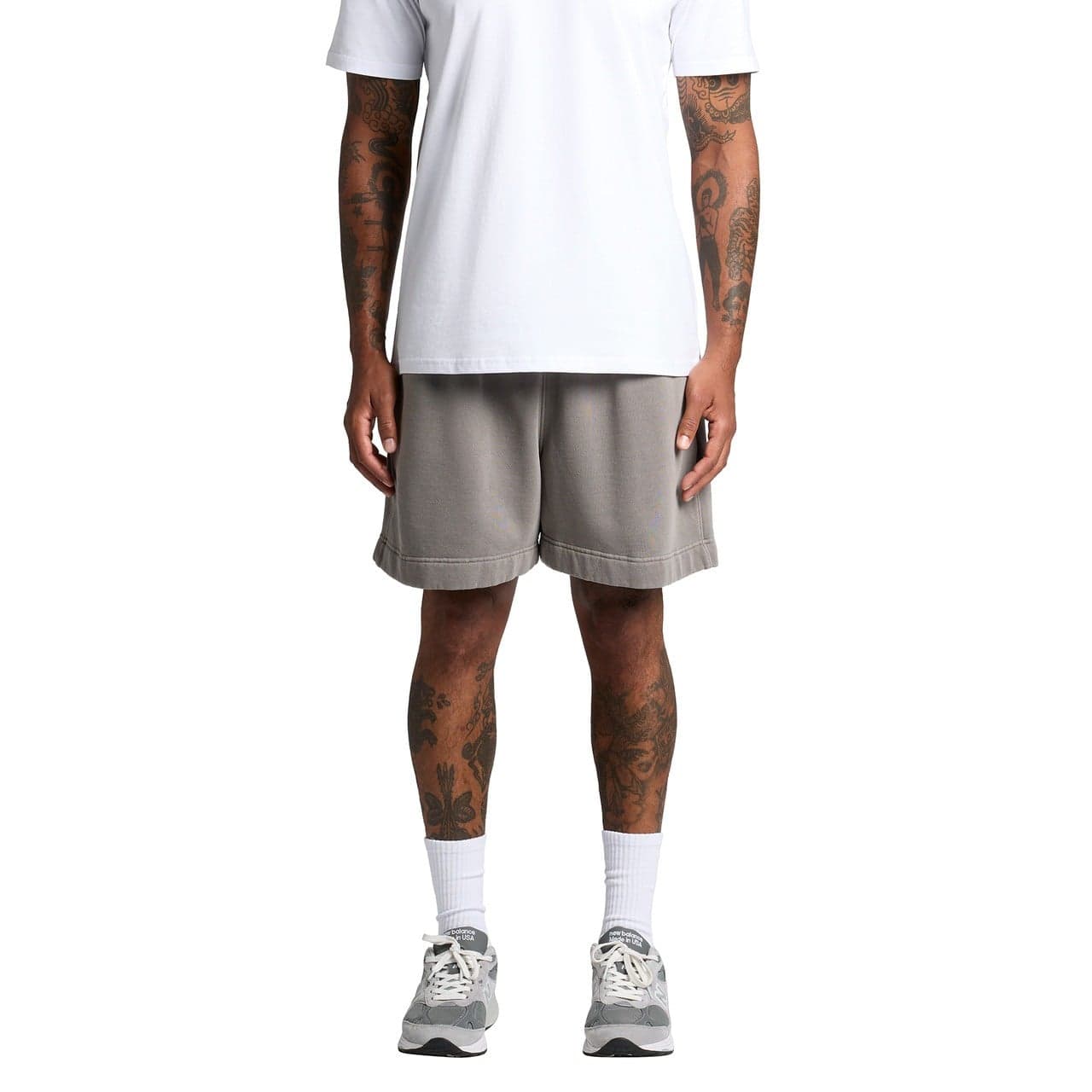 Custom Relaxed Fit Faded Track Shorts with Your Photo or Text
