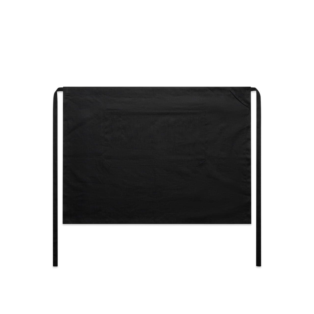 Linen Half Apron — Black — product photo