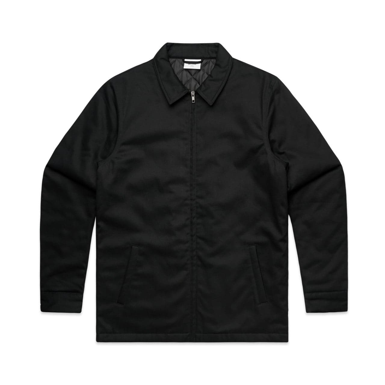 Plain black service jacket, front view