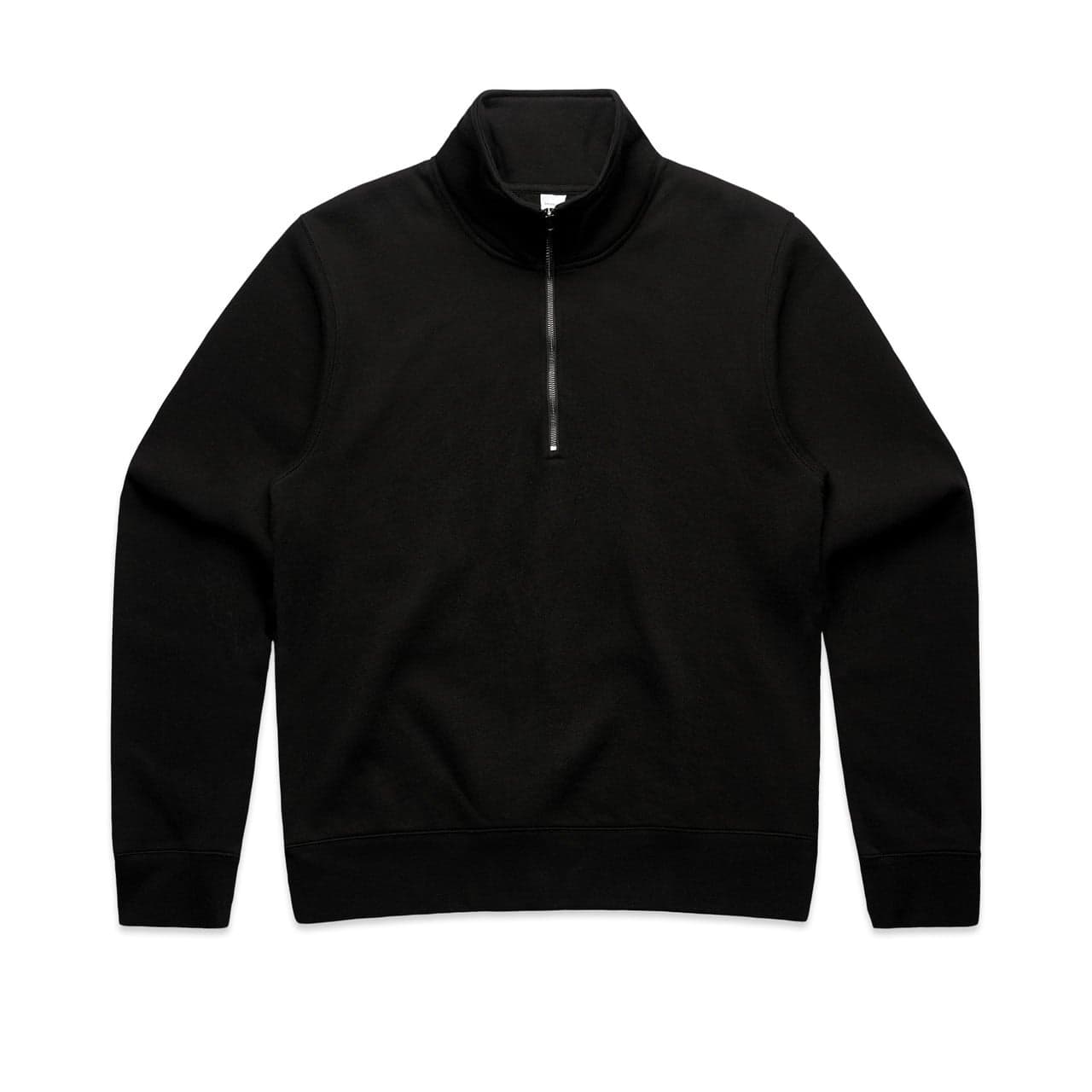 Women's Stencil Half Zip Crew — Black — product photo