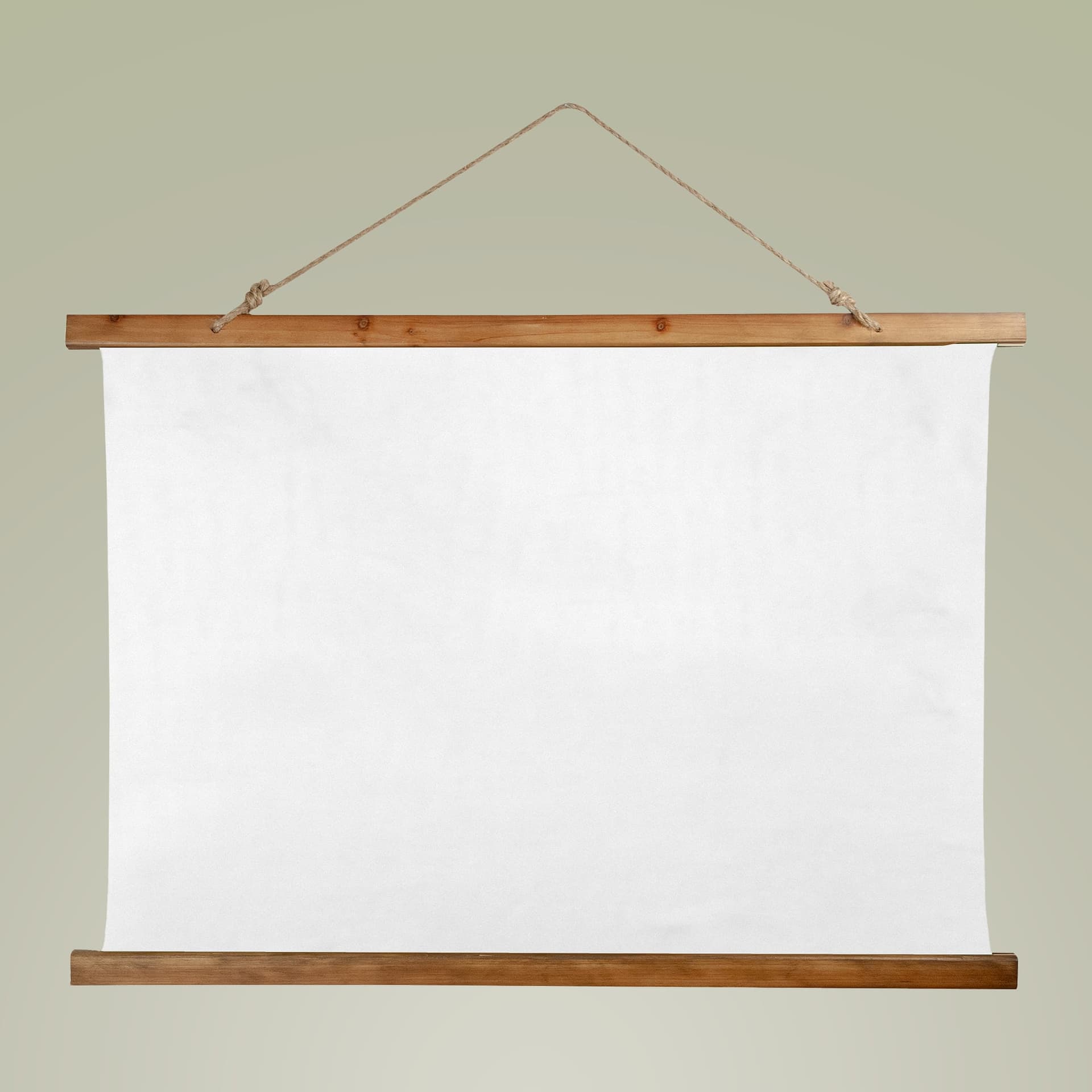 Plain wood topped wall tapestry, front view