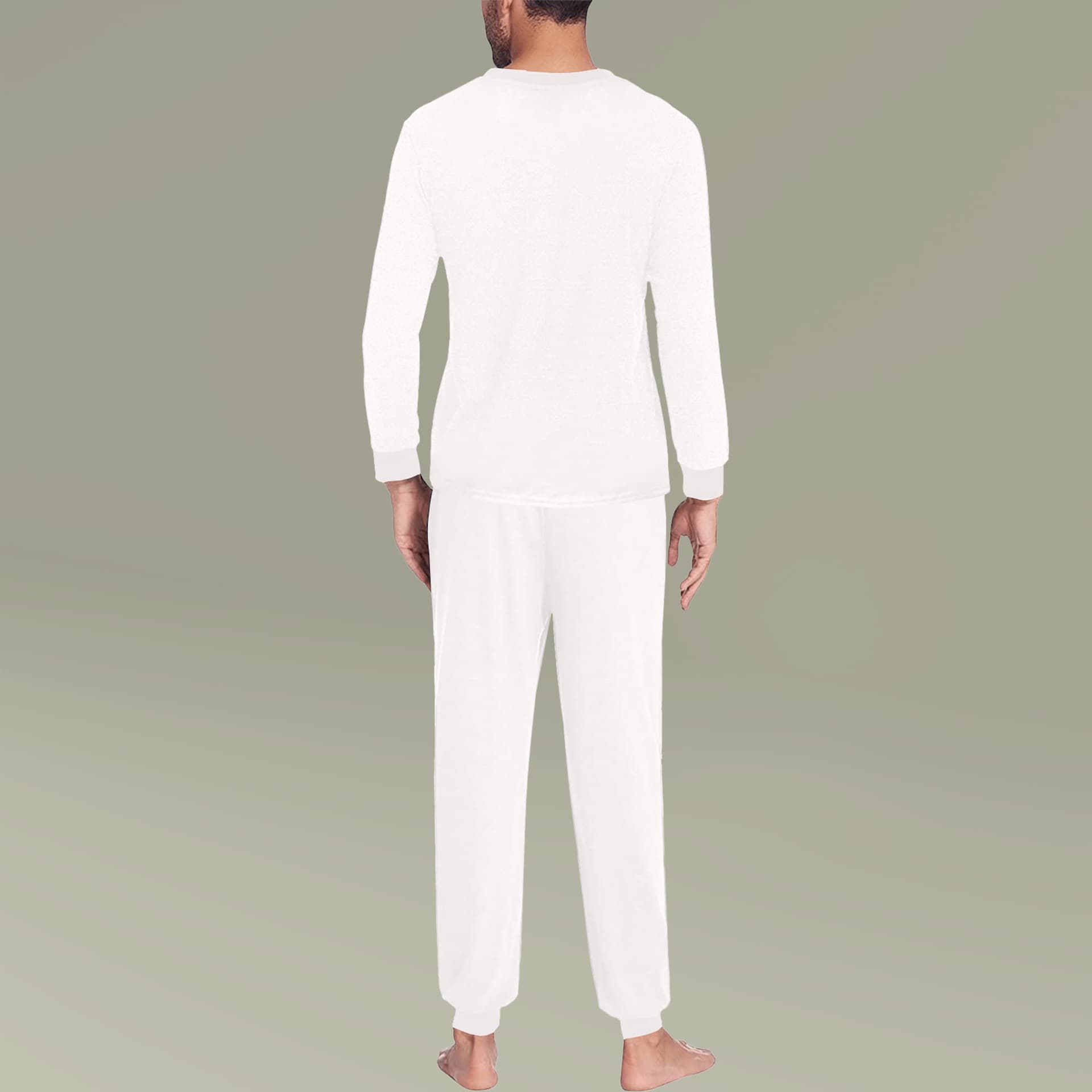 Plain men's pajama set (aop), front view