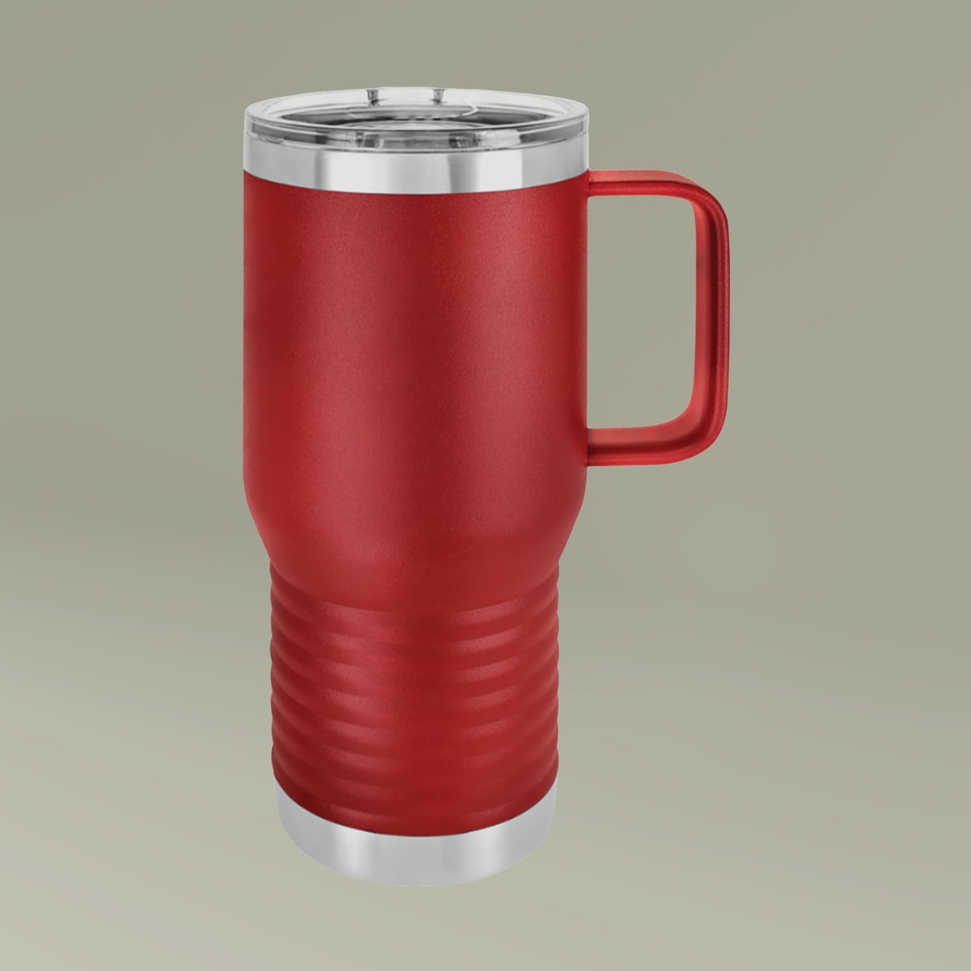 Plain red travel mug, 20oz, front view