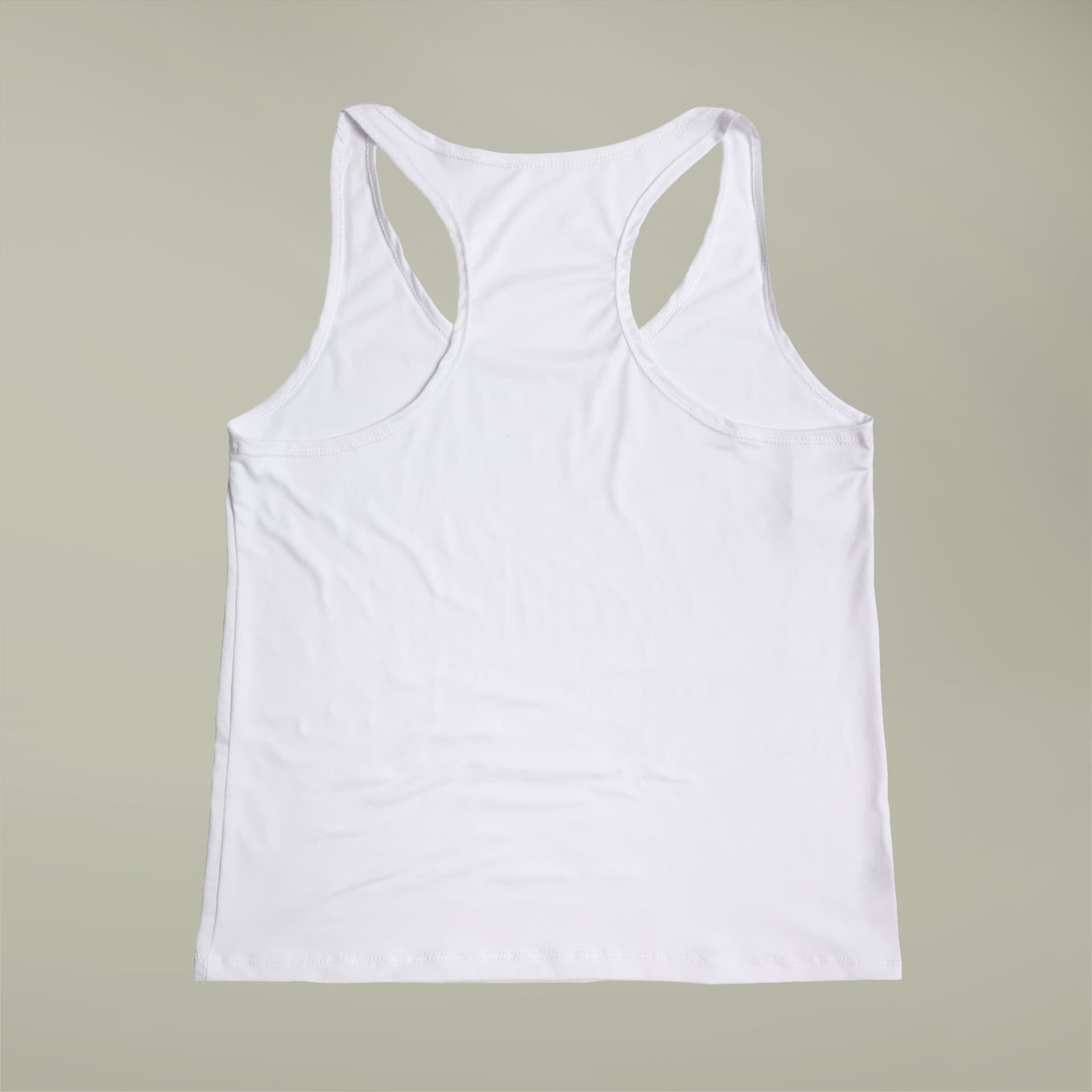 Plain women's sporty racerback tank, front view