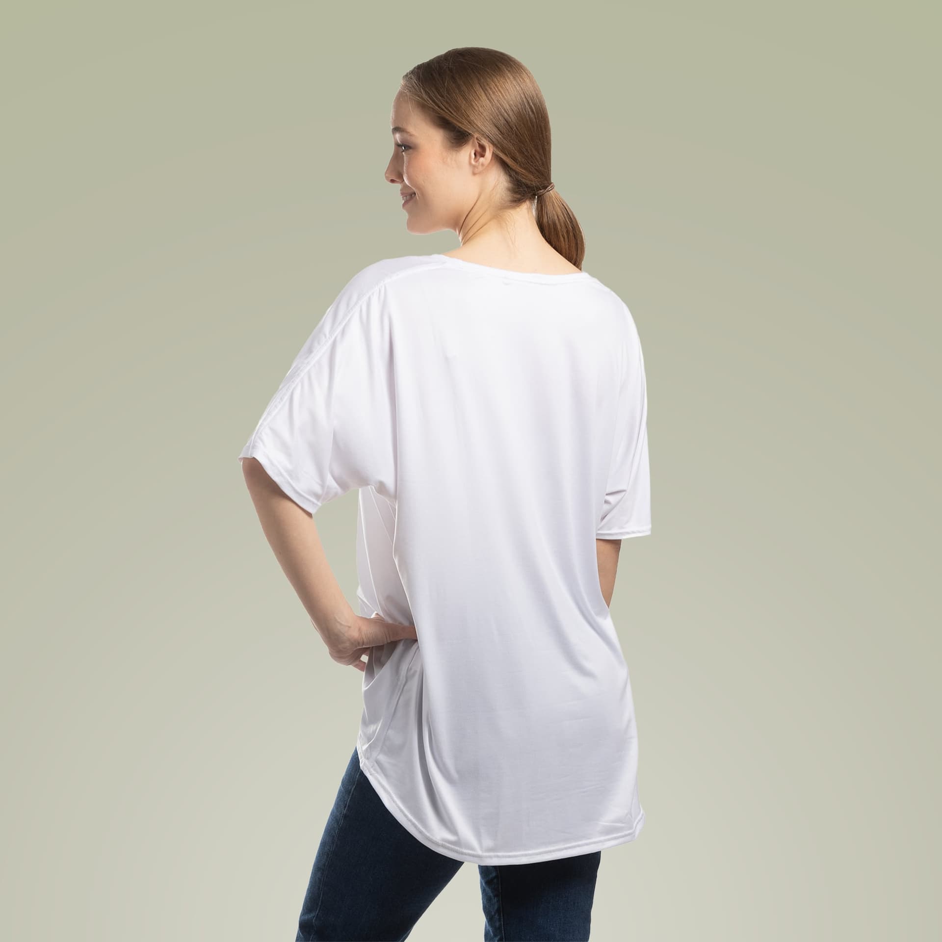 Plain women's dolman (polyester, 6oz), front view