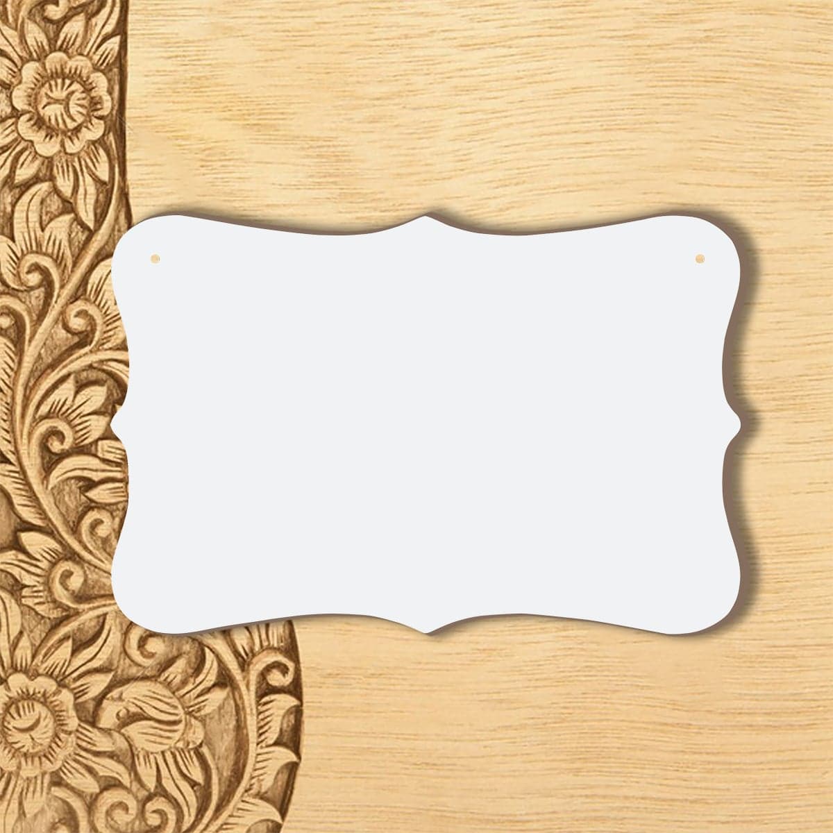 Plain wood panel painting, front view